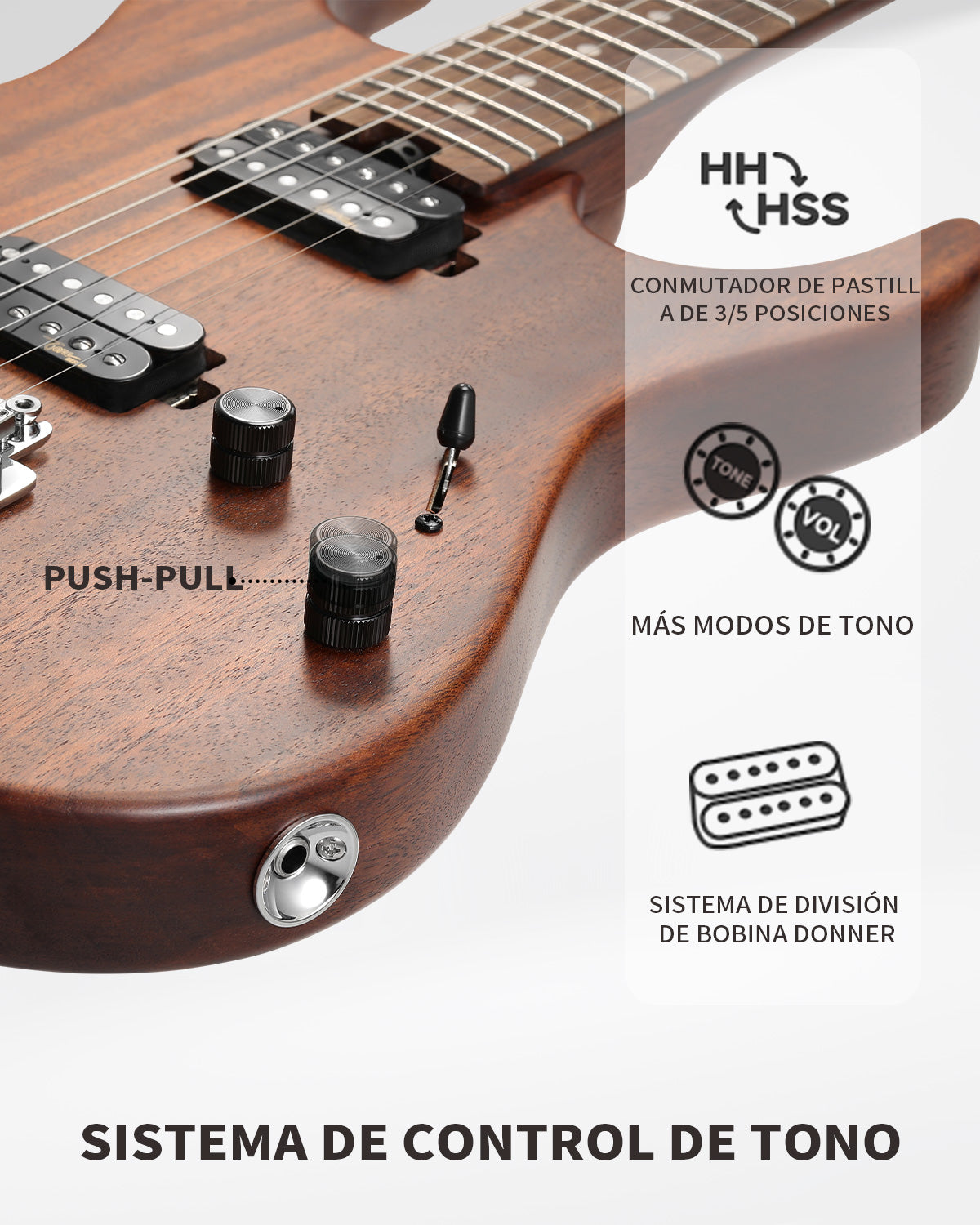 Donner DST-700 Guitarra Eléctrica HH con bobina dividida
