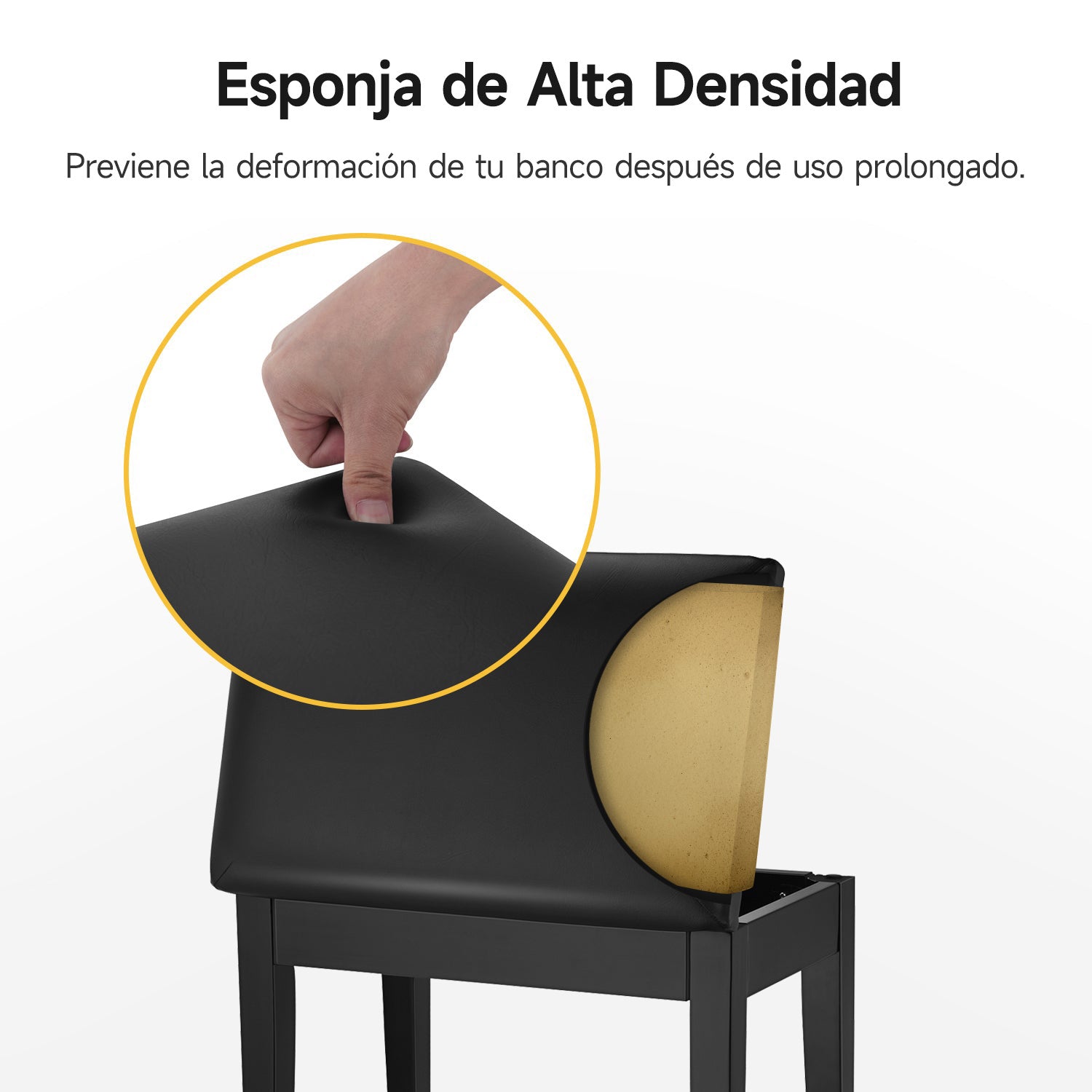 Donner Banco para piano de madera maciza con almacenaje Negro donner music mexico