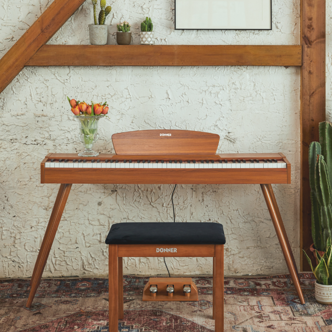 Donner DDP-80 de 88 Teclas Piano Digital de Peso Completo, Acabado de Madera donner music mexico