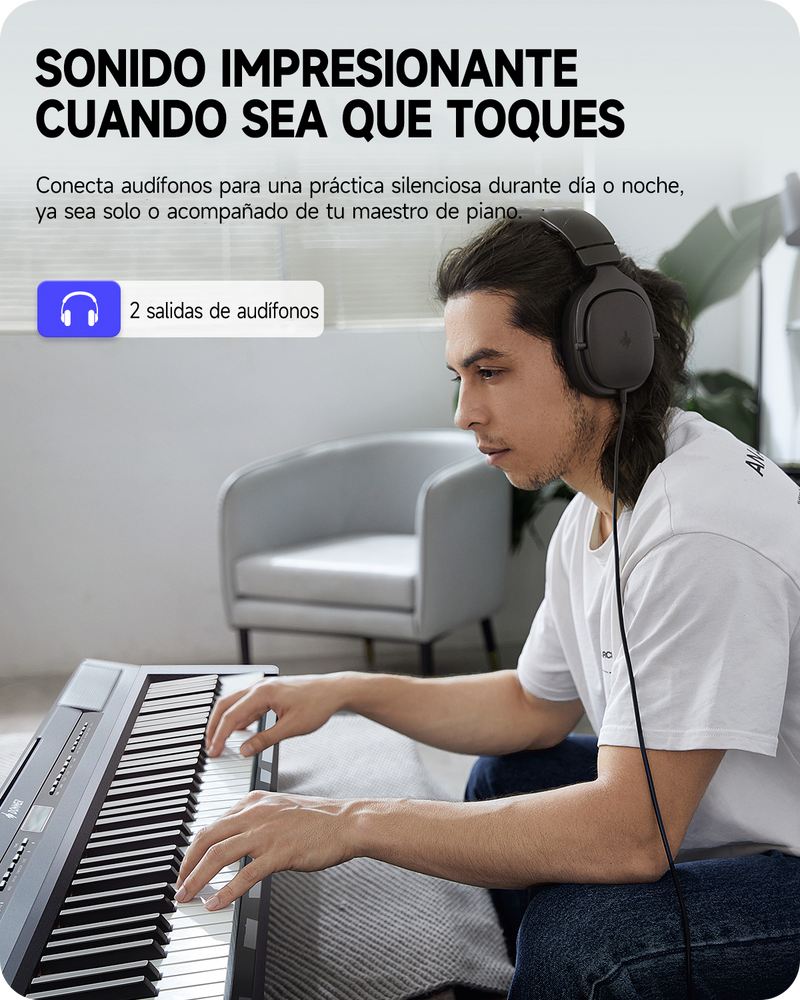 Donner DEP-20 de 88 Teclas Piano Digital Portátil de Peso Completo con Pedal de Sustain donner music mexico