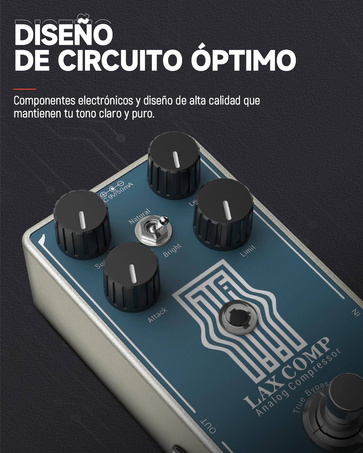 Donner LAX COMP Pedal de Guitarra de Compresión True Analog donner music mexico