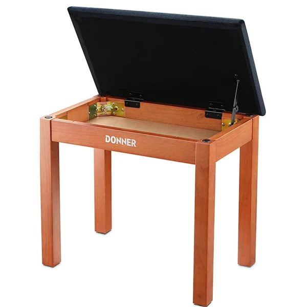 Donner Banco para piano de madera maciza con almacenaje Color madera