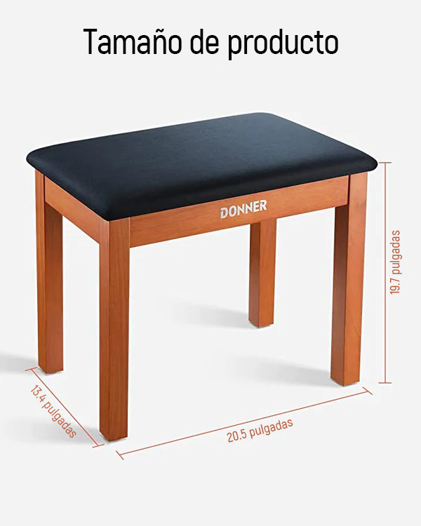Donner Banco para piano de madera maciza con almacenaje Color madera donner music mexico