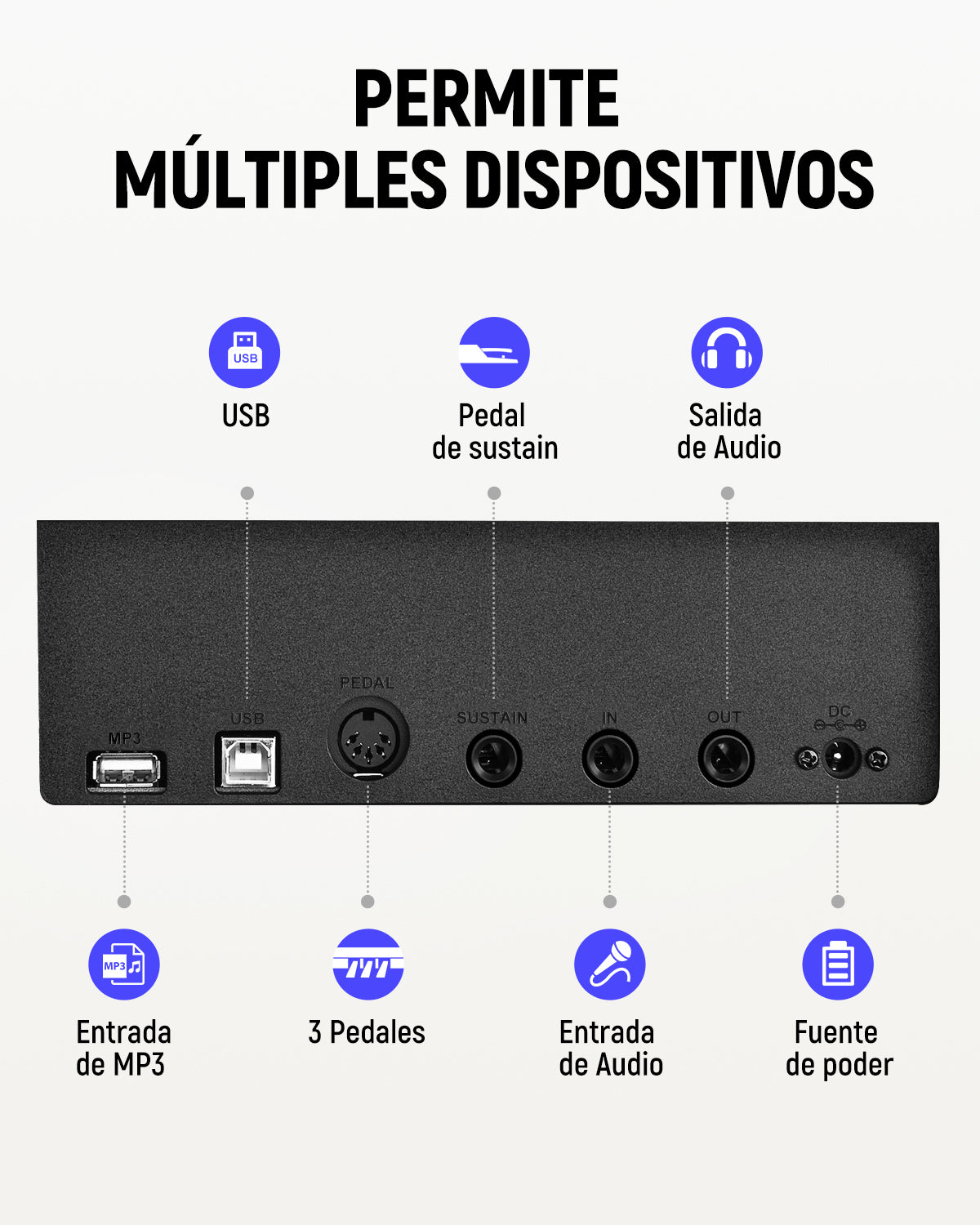 Donner DEP-10 Piano Digital Portátil de 88 Teclas Semipesadas con Stand