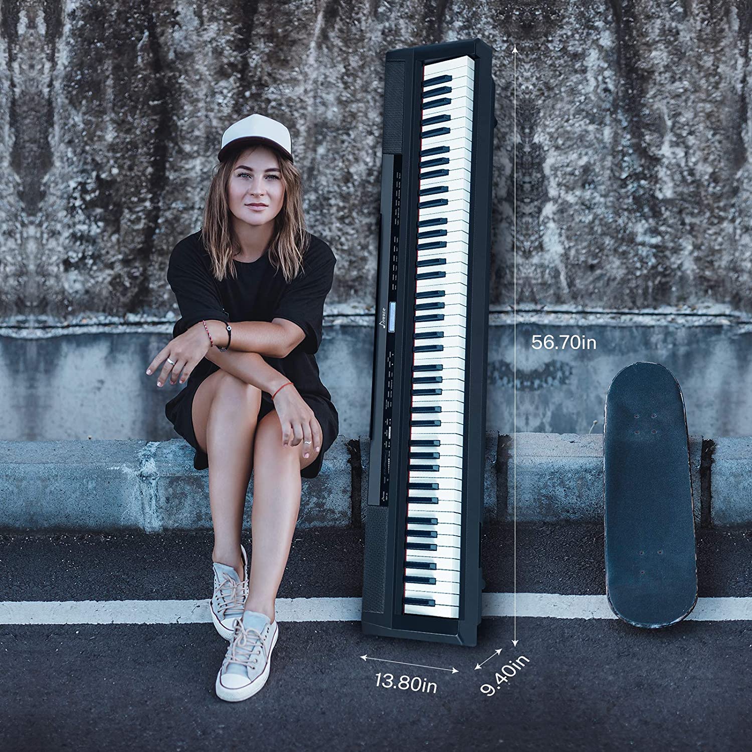Donner DEP-10 Piano Digital Portátil de 88 Teclas Semipesadas con Stand
