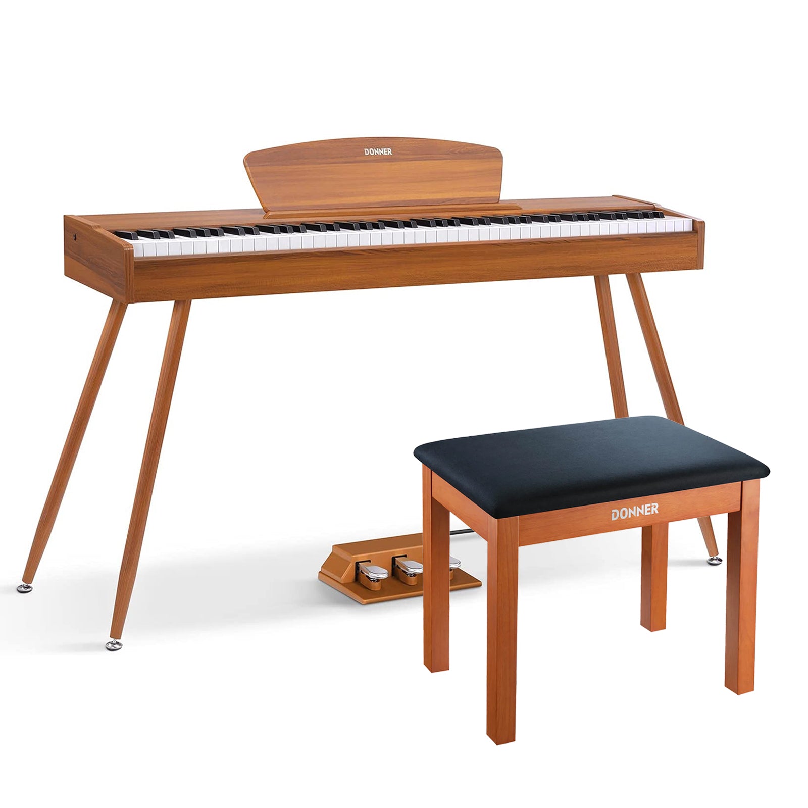 Donner DDP-80 de 88 Teclas Piano Digital de Peso Completo, Acabado de Madera donner music mexico
