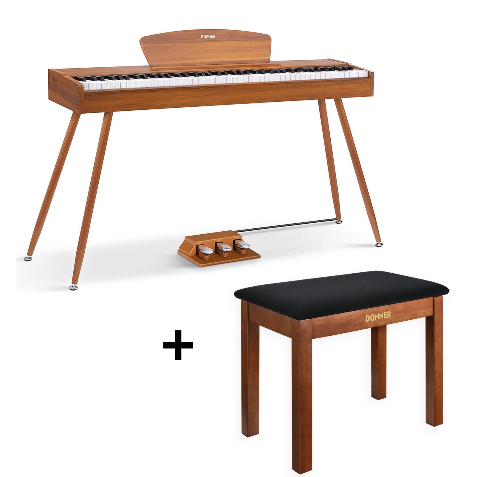 Donner DDP-80 de 88 Teclas Piano Digital de Peso Completo, Acabado de Madera donner music mexico