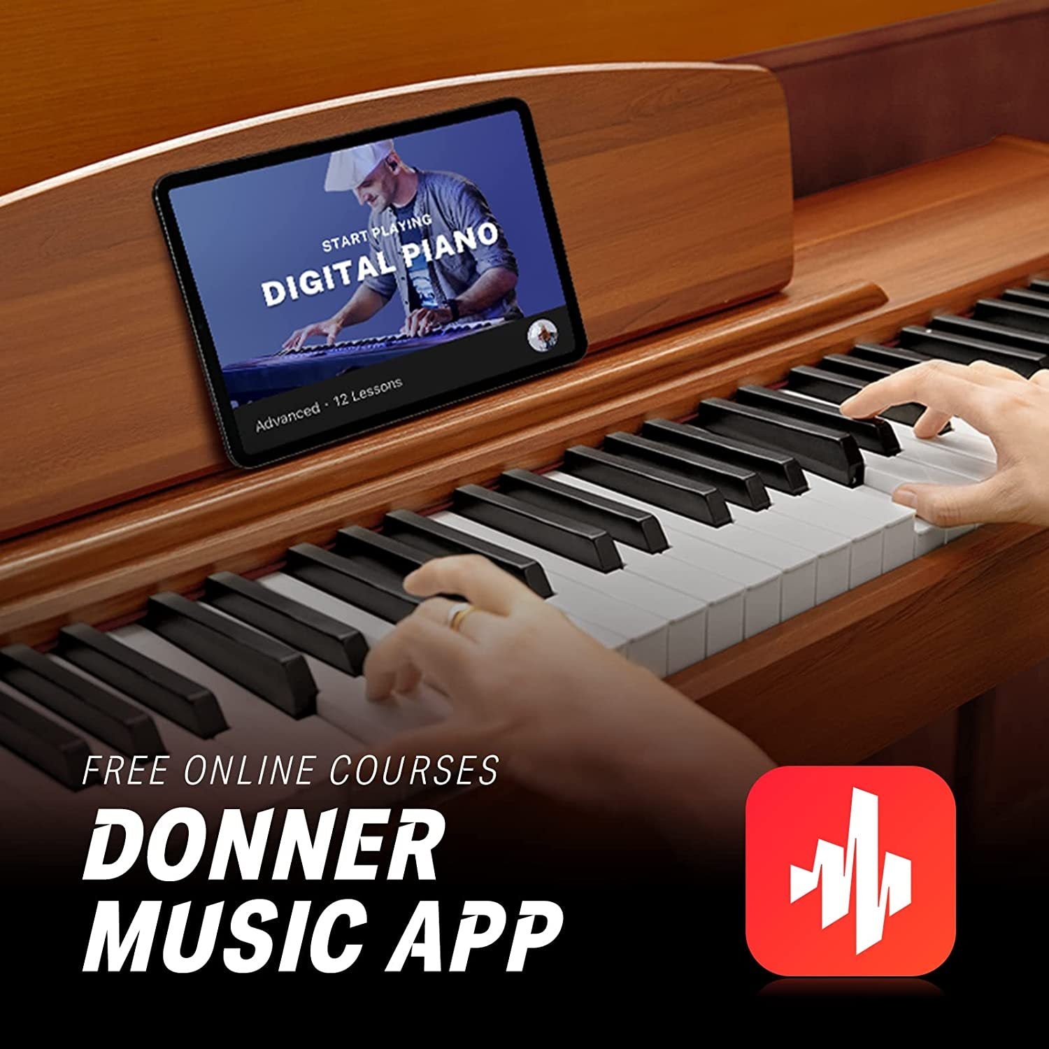 Donner DDP-80 de 88 Teclas Piano Digital de Peso Completo, Acabado de Madera donner music mexico