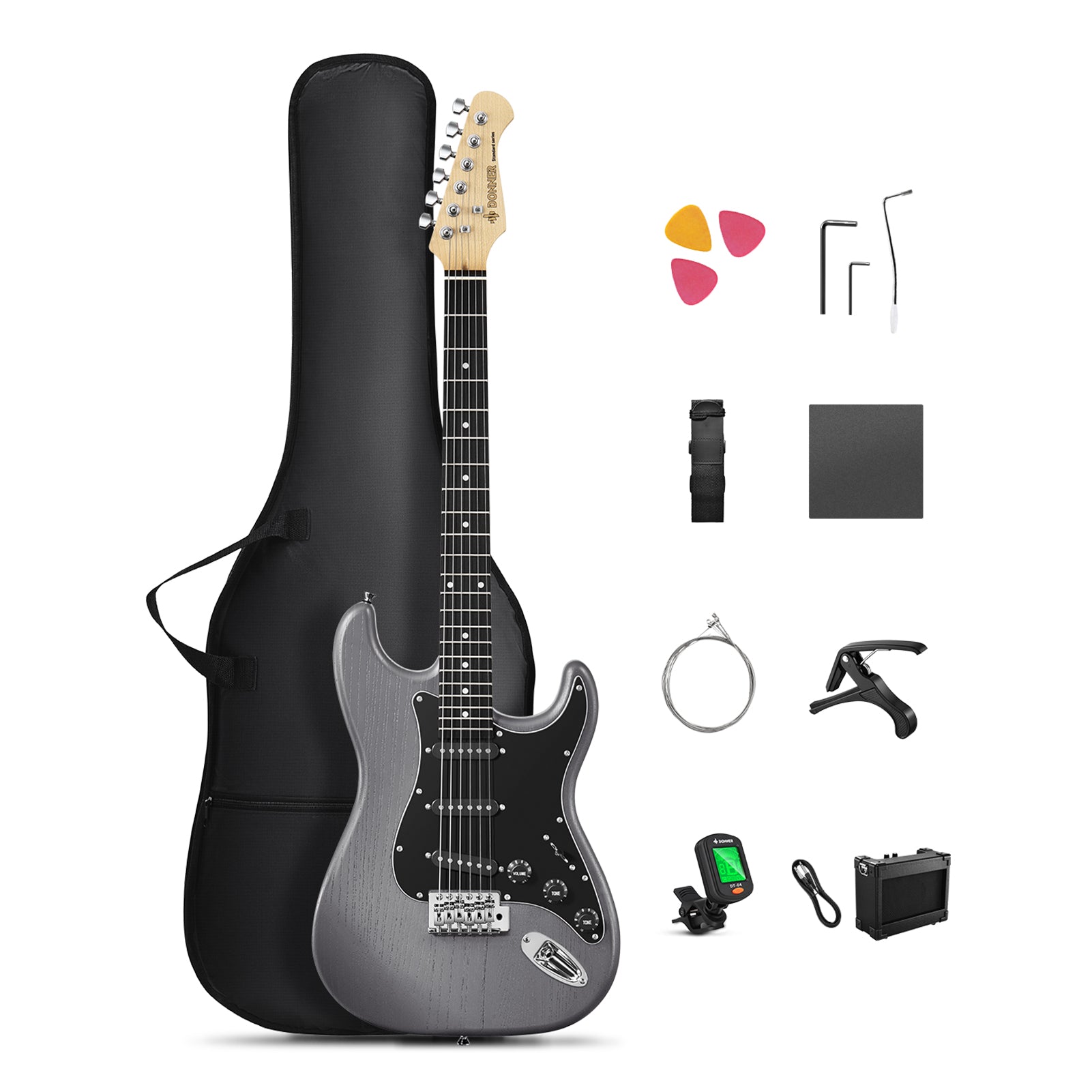 DST-80 Guitarra eléctrica SSS con pastilla para práctica en casa