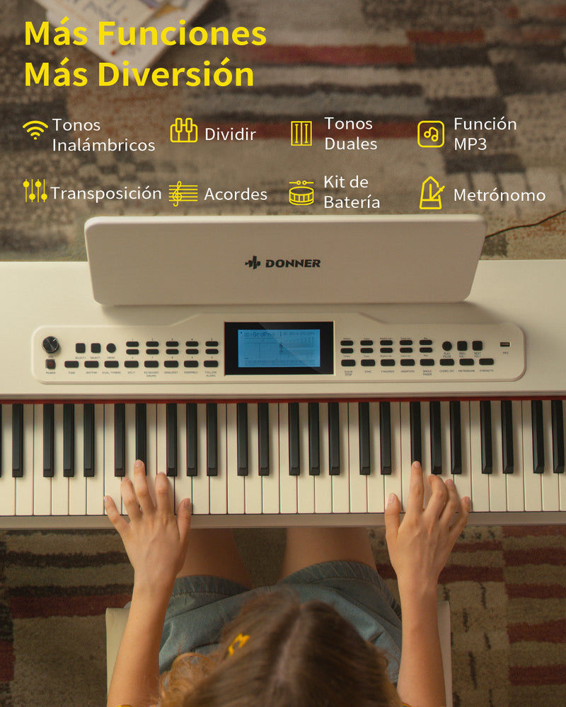 Donner DDP-95 Piano digital Teclado ponderado de 88 teclas blanco