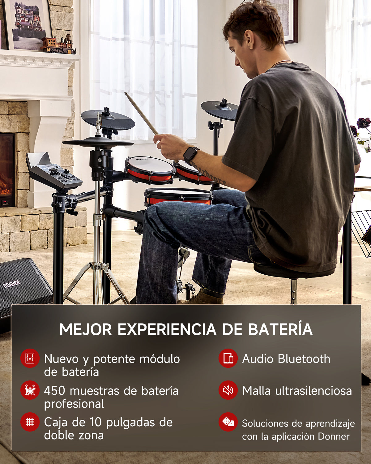 Donner DED-200Pro Batería Electrónica Hi-hat independiente
