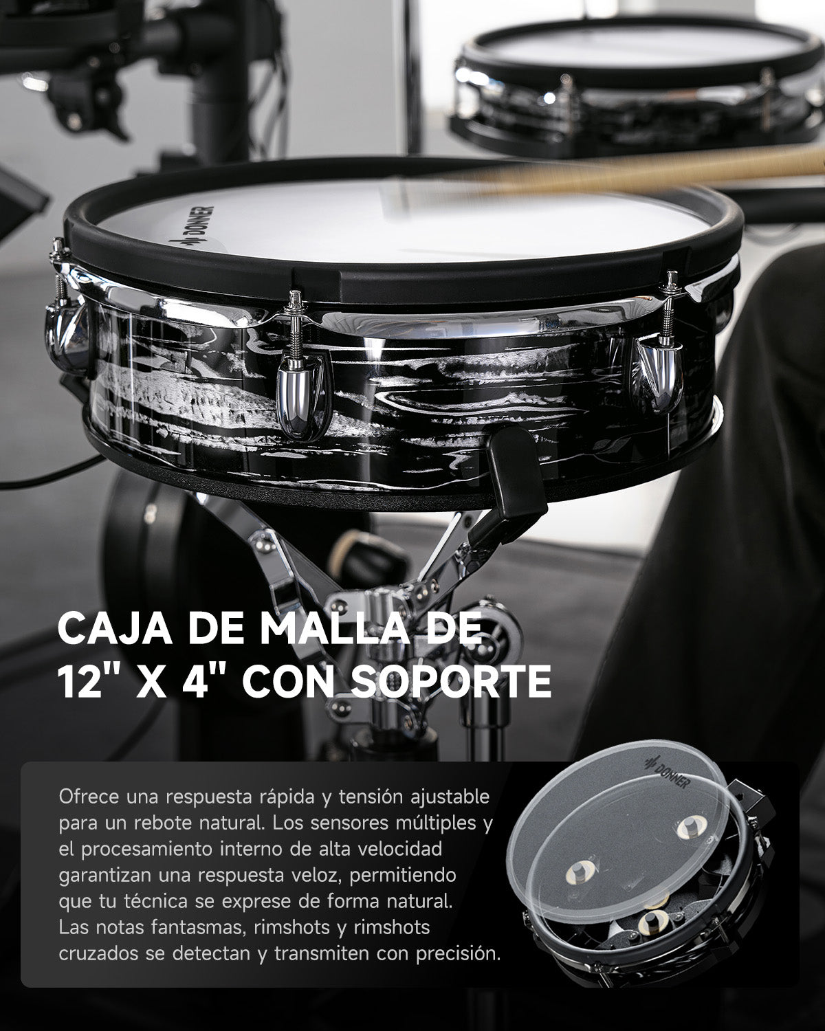 Donner BEAT MAX Batería electrónica de 5 tambores y 4 platillos