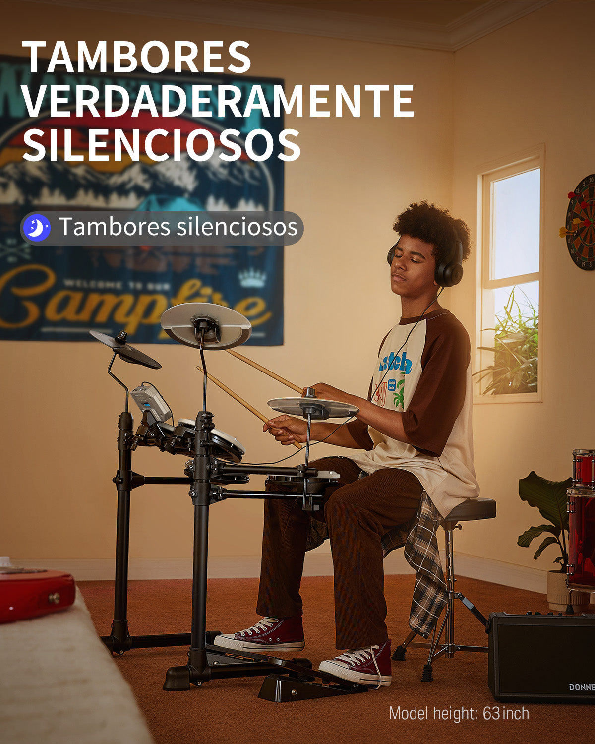 Donner DED-80 Baterias Electronicas Para Principiantes-Blanco##