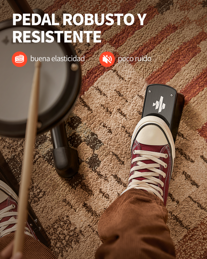 Donner DED-80 Kit de Batería Electrónica para principiantes con 180 sonidos, con parche silencioso y pedales de uso rudo, incluye banco, baquetas y audífonos, ligero y portátil