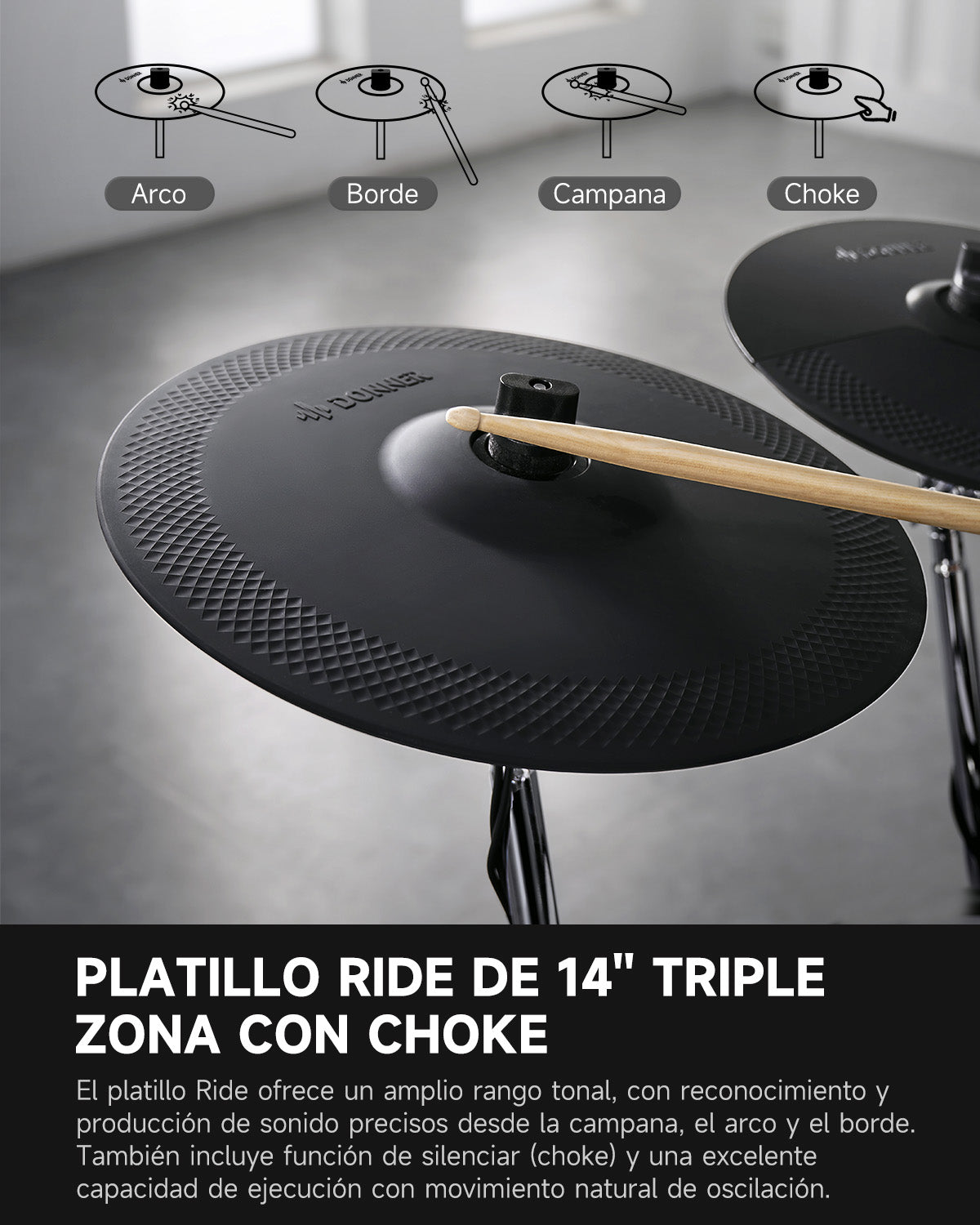 Donner BEAT MAX Batería electrónica de 5 tambores y 4 platillos