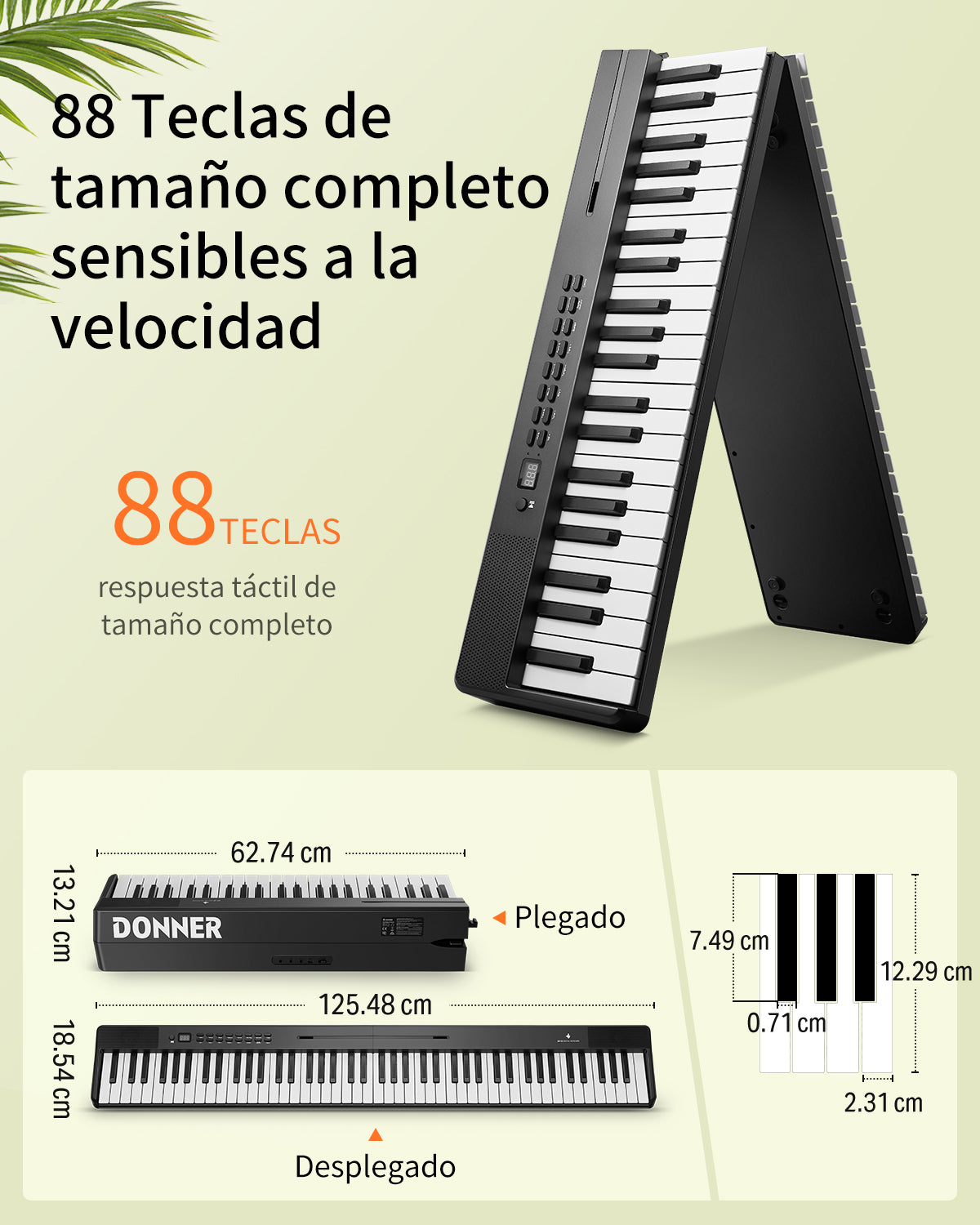 Donner DP-10 Piano digital electrónico plegable