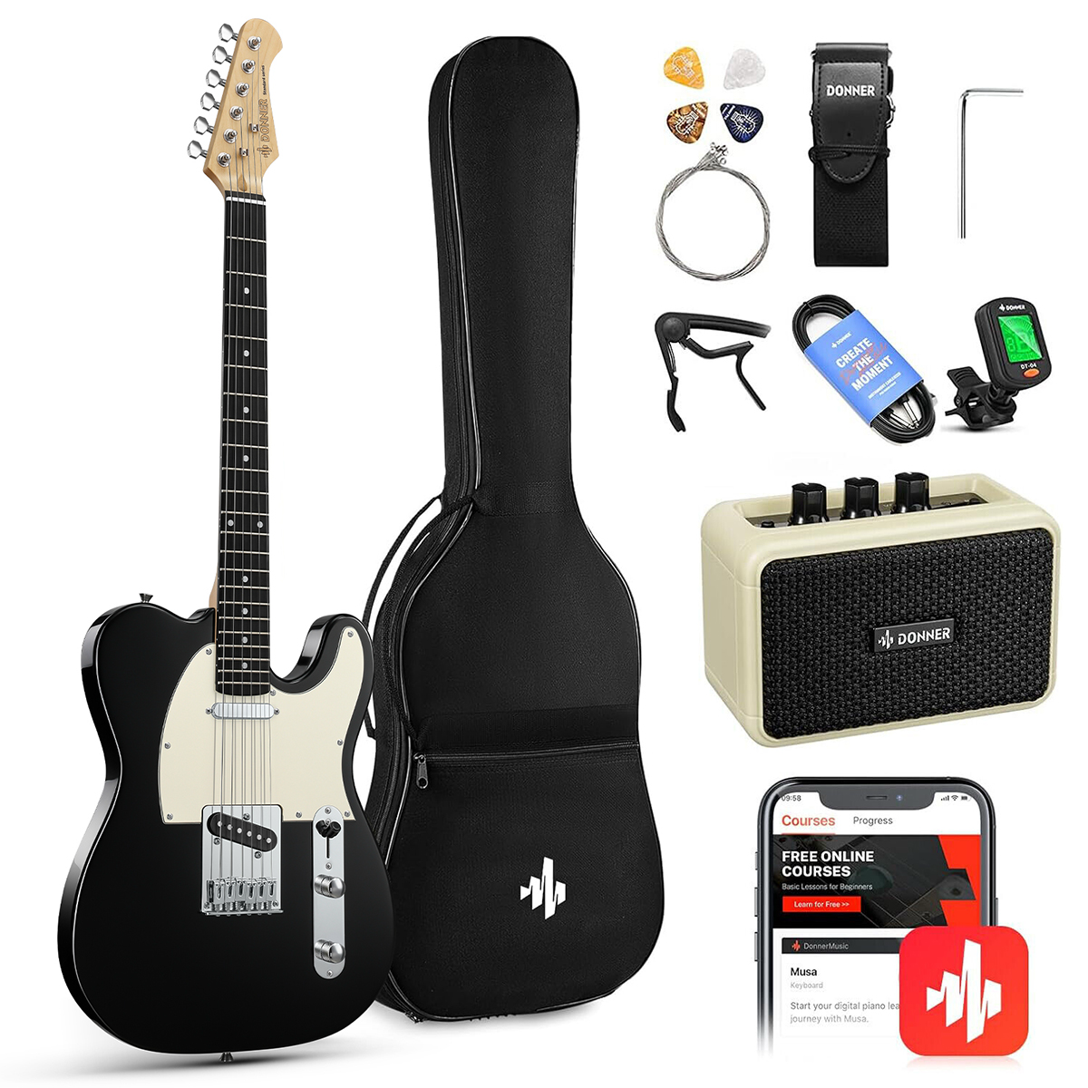 Donner DTL-100 conjunto de guitarra tele