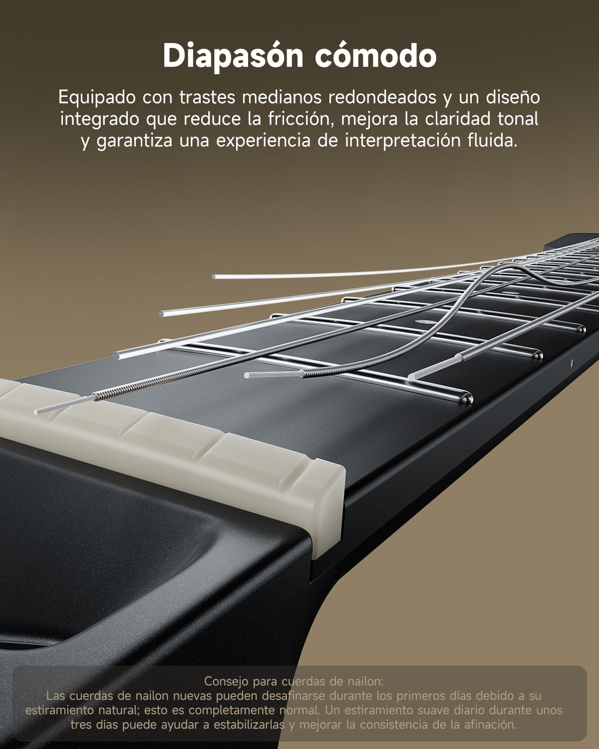 Donner HUSH C Guitarras Clásicas de Cuerdas de Nylon-Negro##