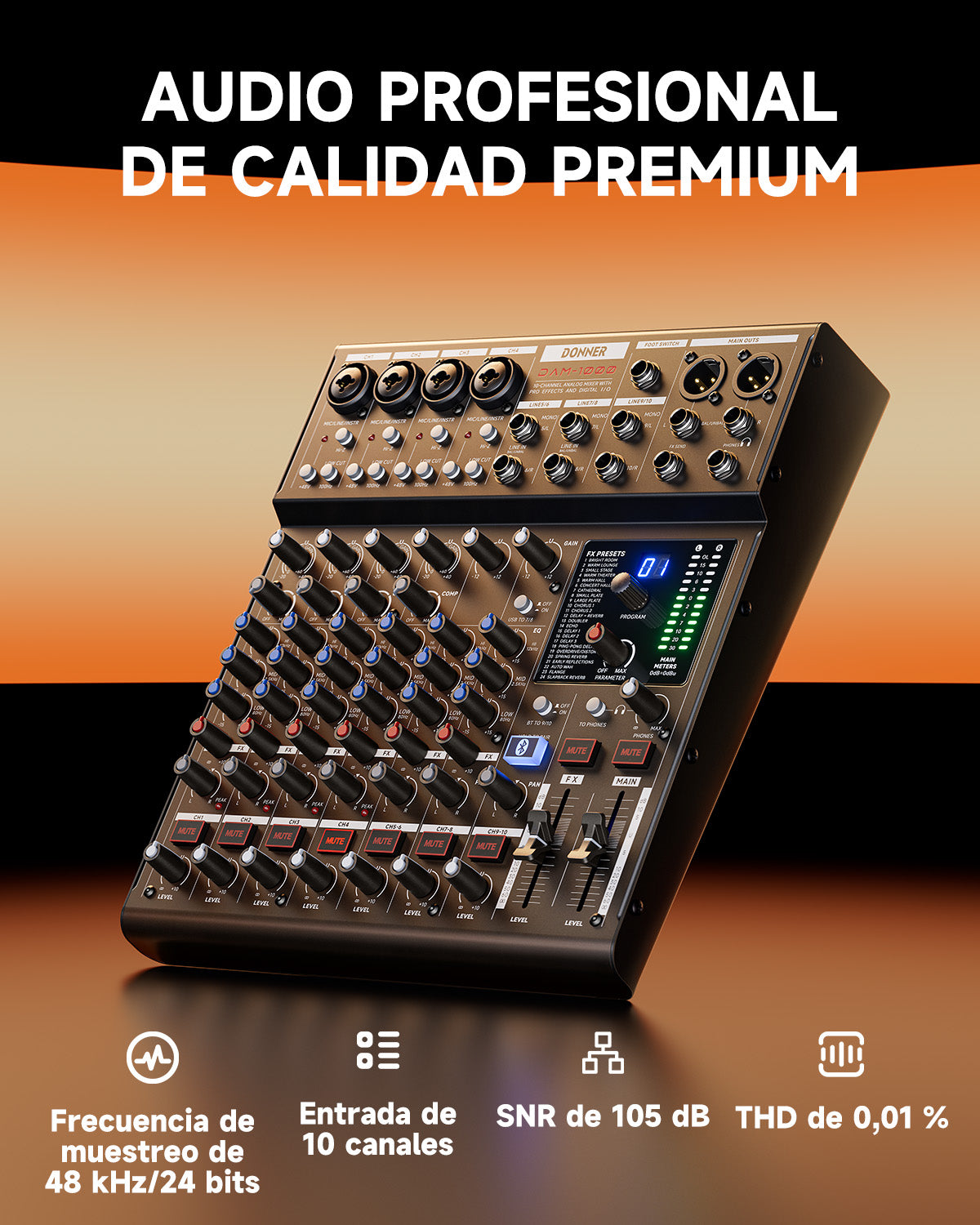 DONNER DAM1000 Mezclador de audio