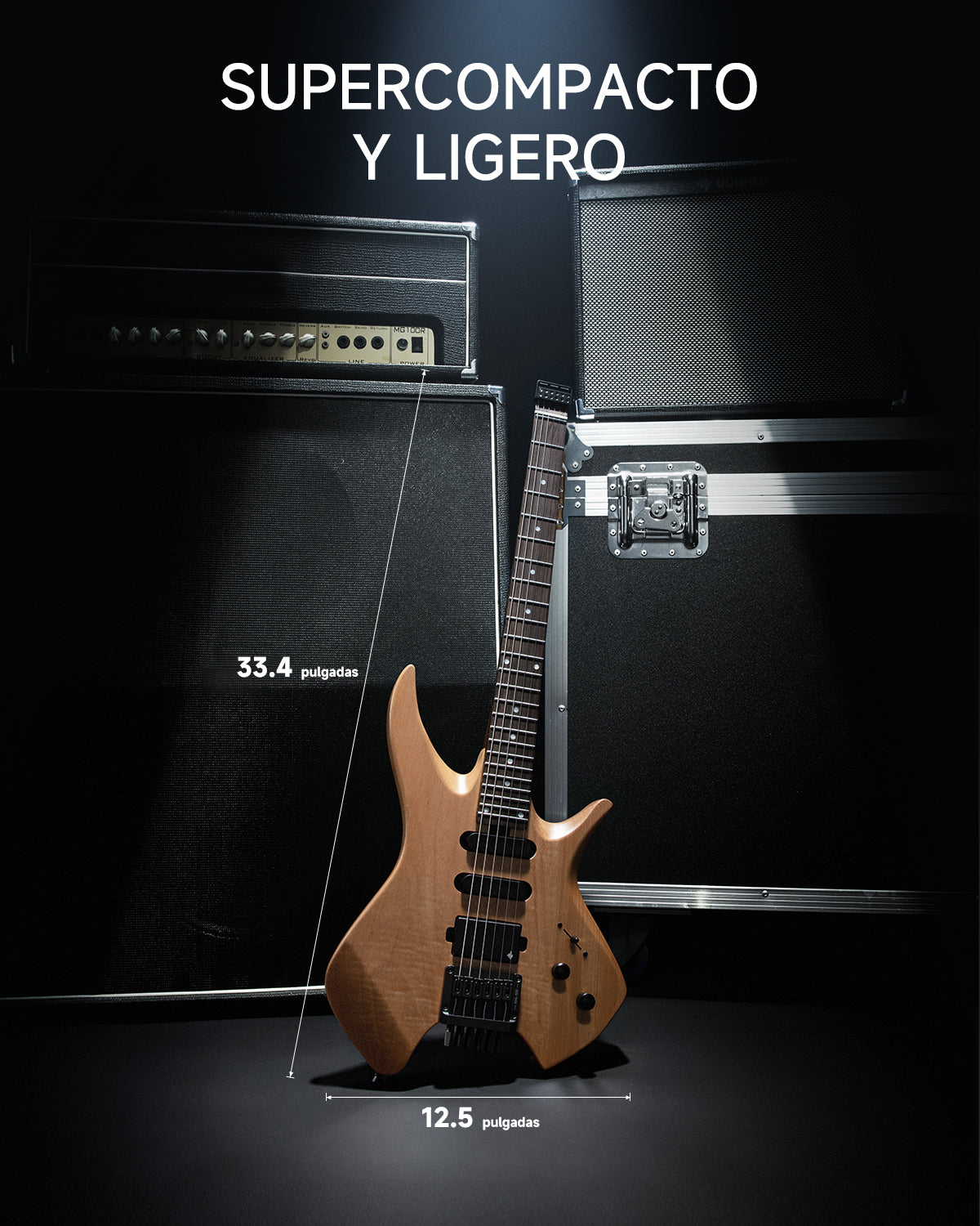 Donner NHL-500 Guitarra eléctrica sin pala-Naturaleza##