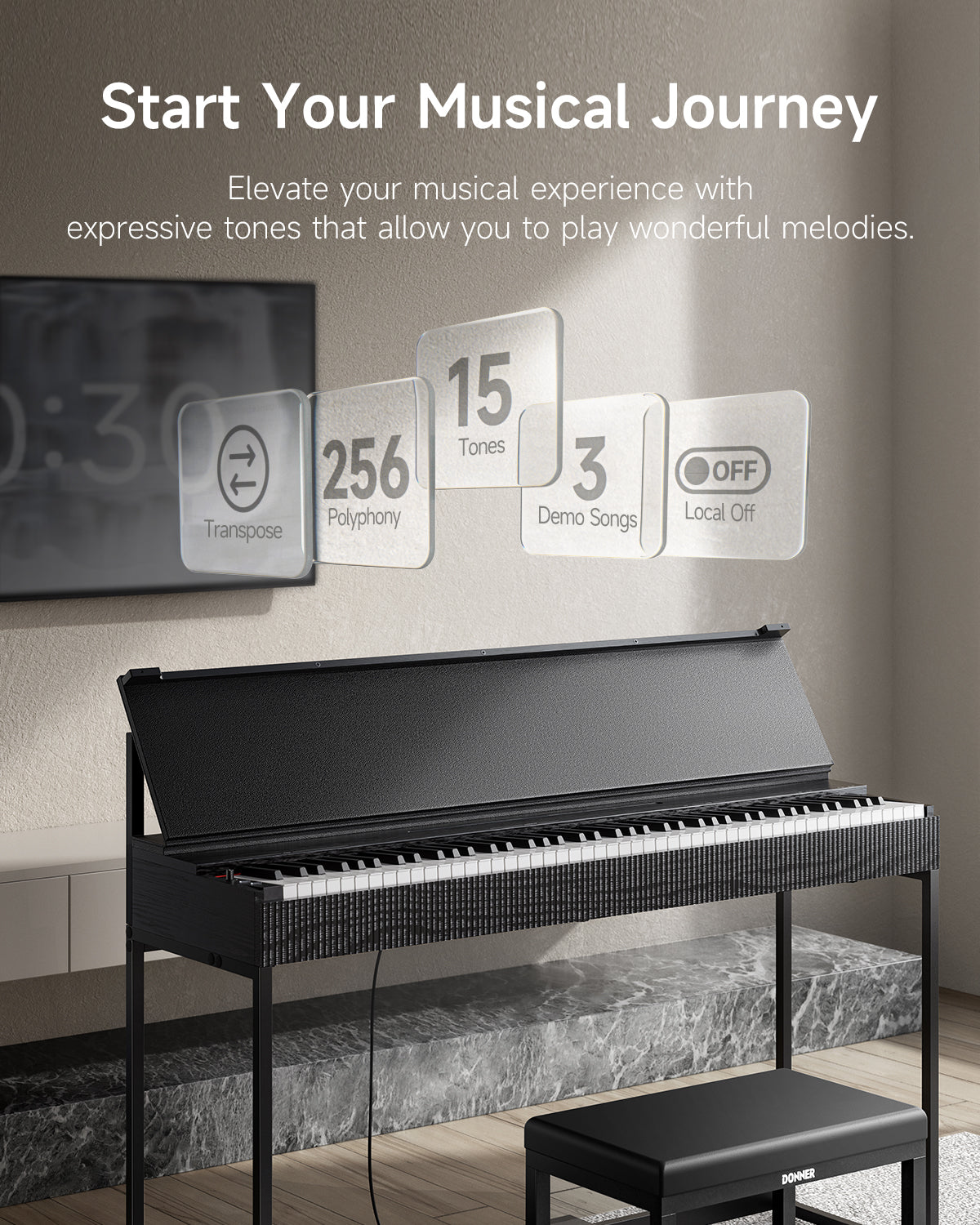 Donner OURA™ S300 Piano Digital Elegante