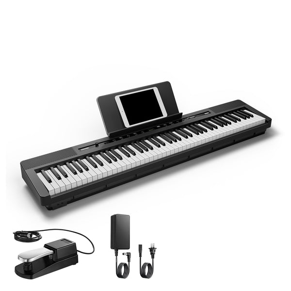 DONNER DEP-16 Piano Digital Portátil de 88 Teclas de Tamaño Completo con Pesado, Pedal de Sostenido y Fuente de Alimentación