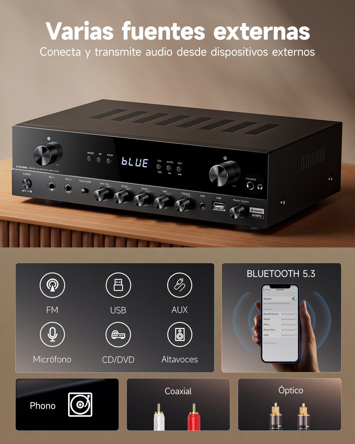 Donner MAMP2 Amplificador de 2 Canales