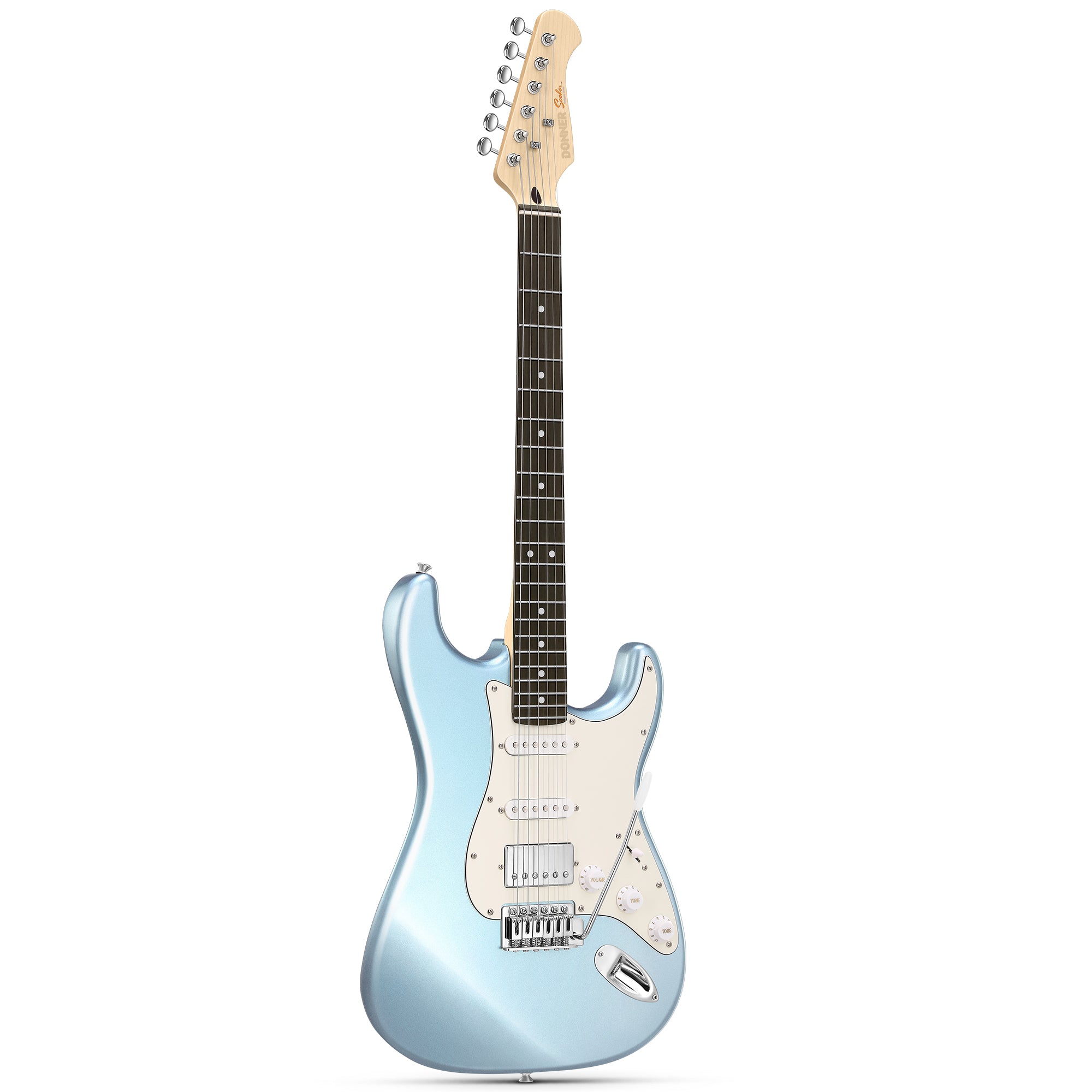 Donner DST-152 Guitarra Eléctrica de Tamaño Completo de 39 pulgadas, Pastillas HSS, Kit con Amplificador para Principiante