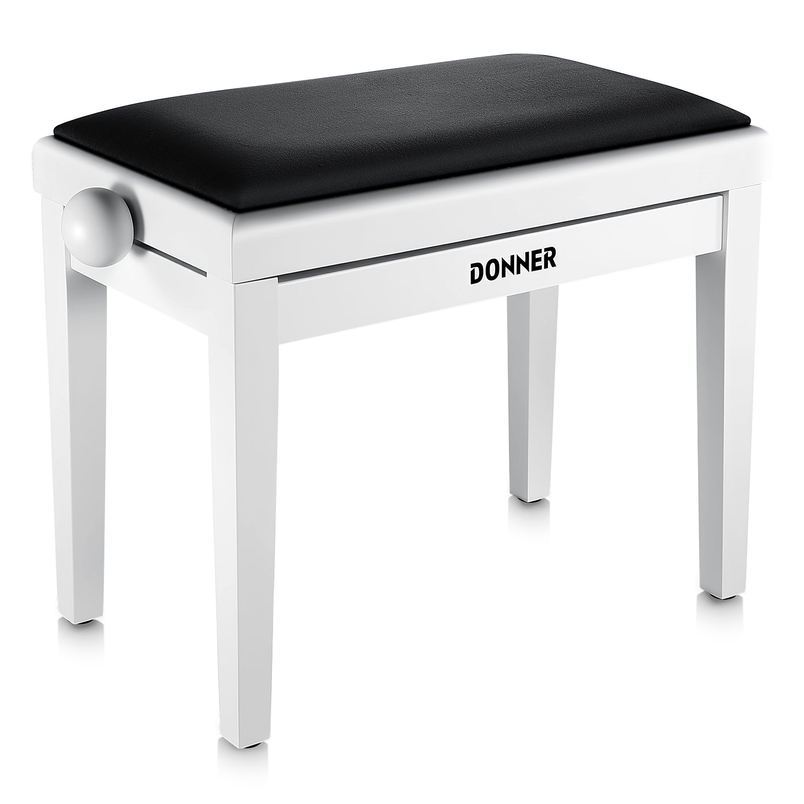 Donner Banqueta de altura regulable para piano blanco mate