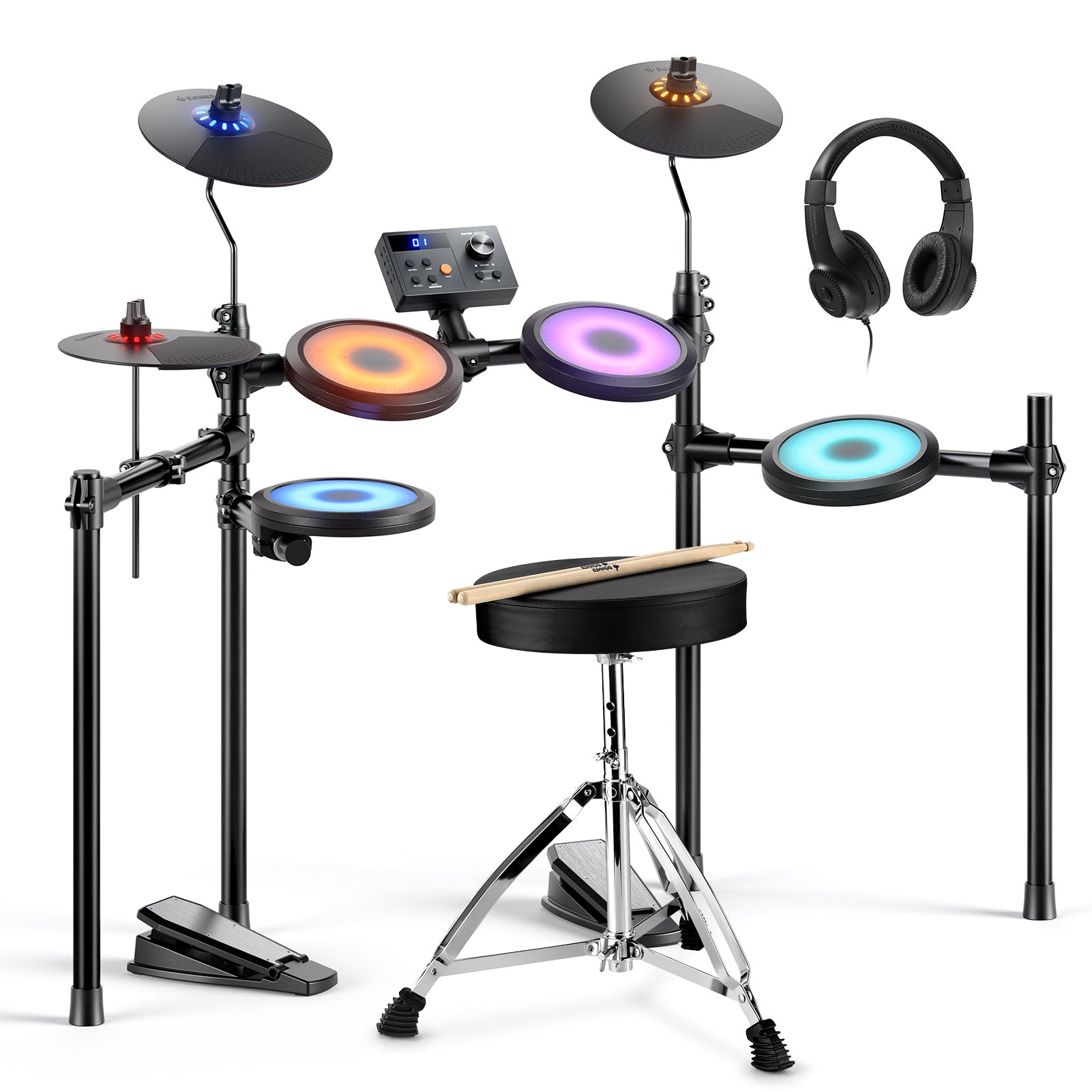 Donner DED-70L Batería electrónica con luces LED