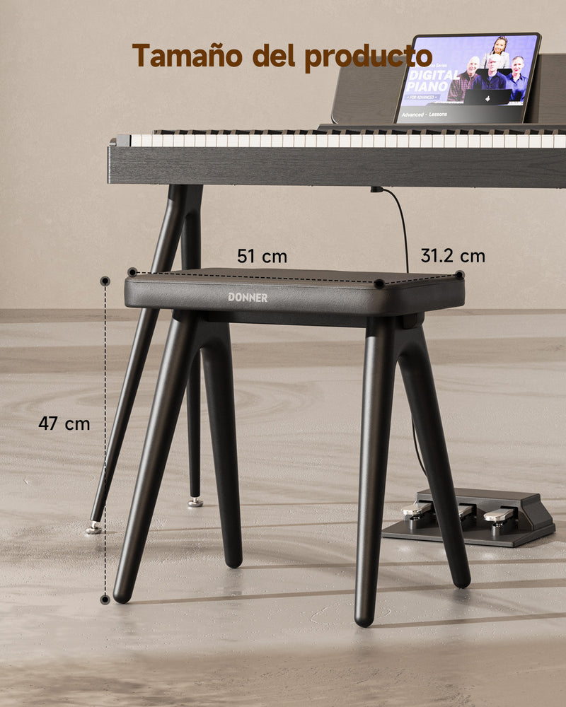 Donner DKB-100 Home Style Banco para piano de madera maciza