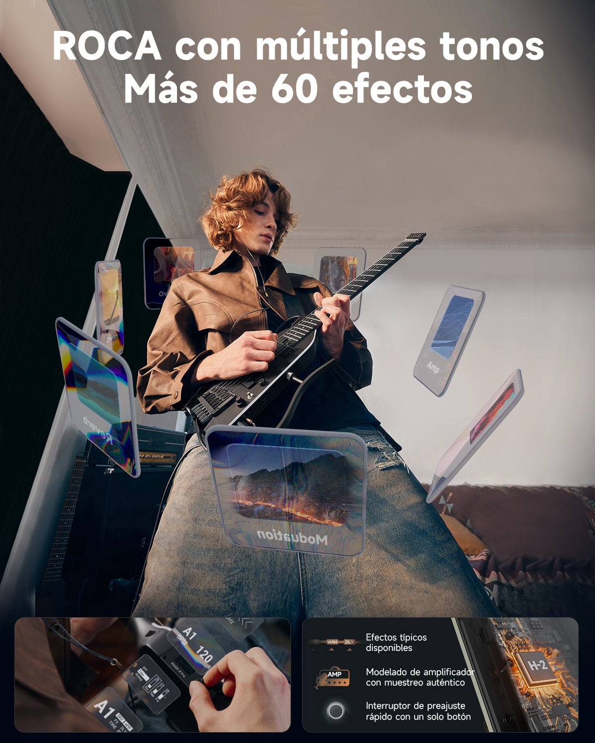 Donner HUSH-X PRO Guitarra Eléctrica-Negro##