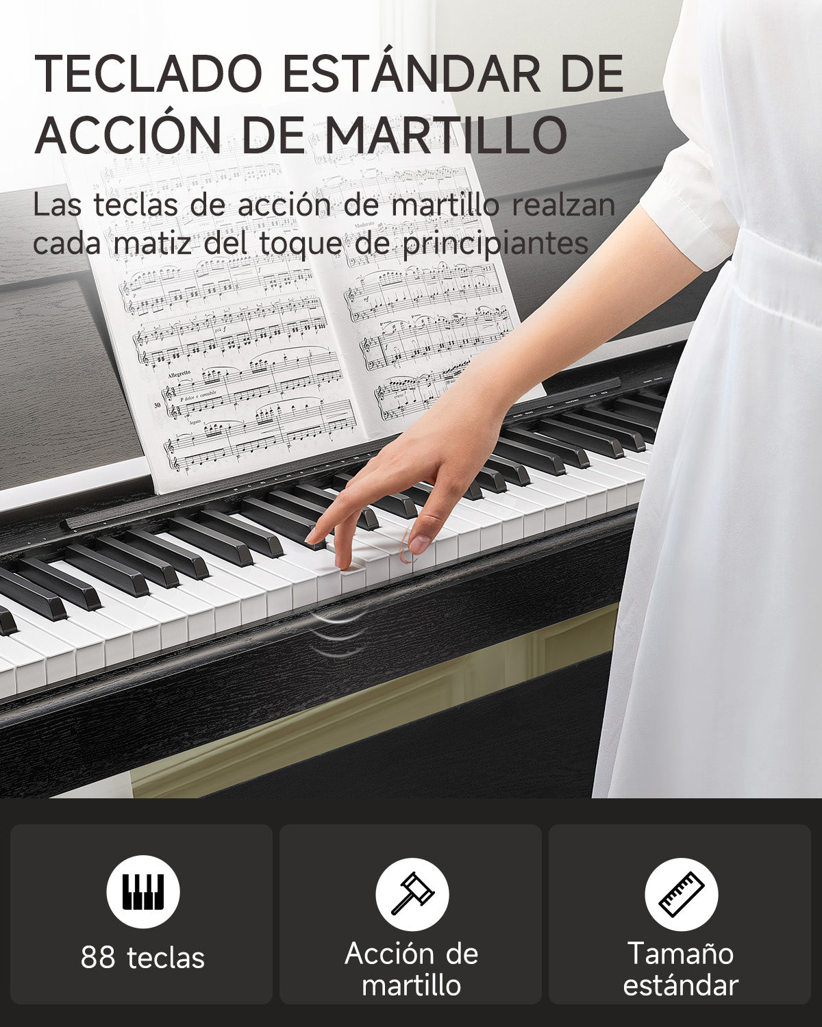 Donner DDP-90 PRO Piano digital doméstico con peso completo