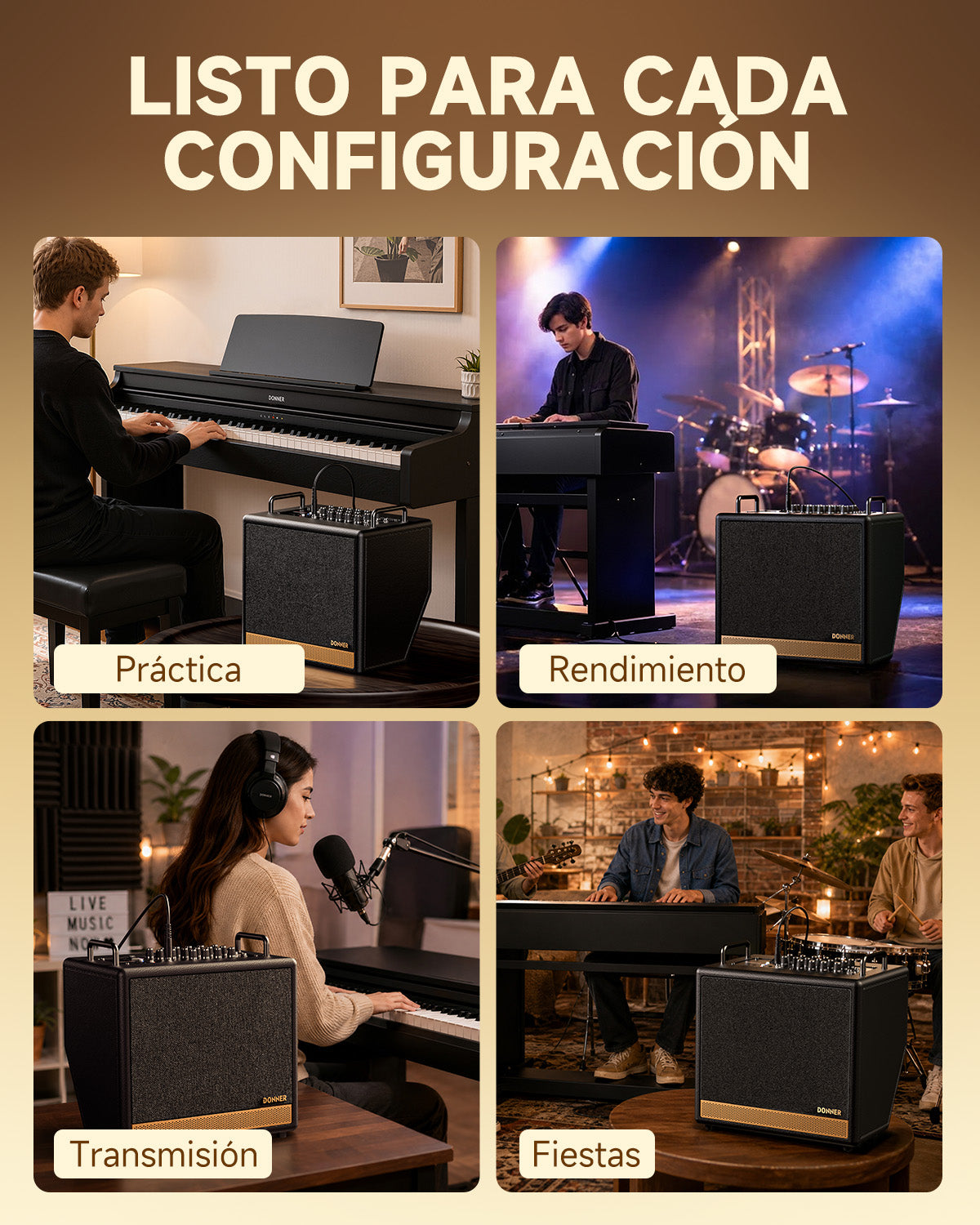 DONNER DKA-50 Amplificador de teclado de 50W