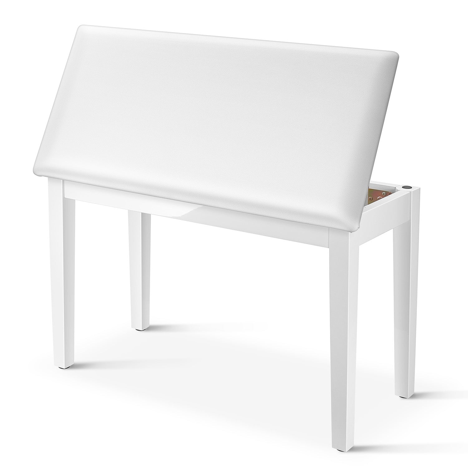 Donner Duet Banqueta para piano con almacenaje Blanco y cojín acolchado