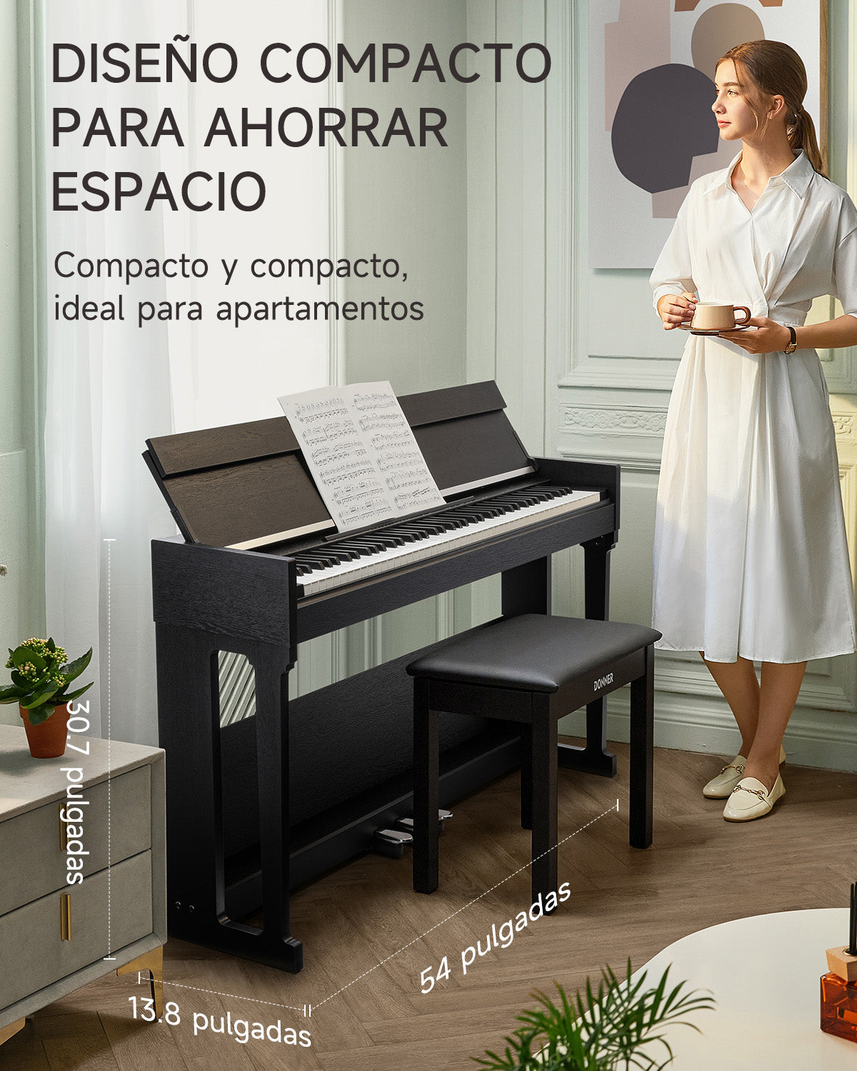Donner DDP-90 PRO Piano digital doméstico con peso completo