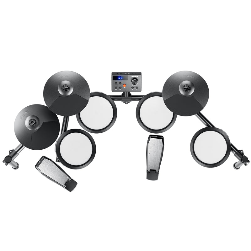 Donner DED-70 Electric Drum Set Para niños principiantes con Quiet Mesh Drum Pads, 5 tambores 3 platillos