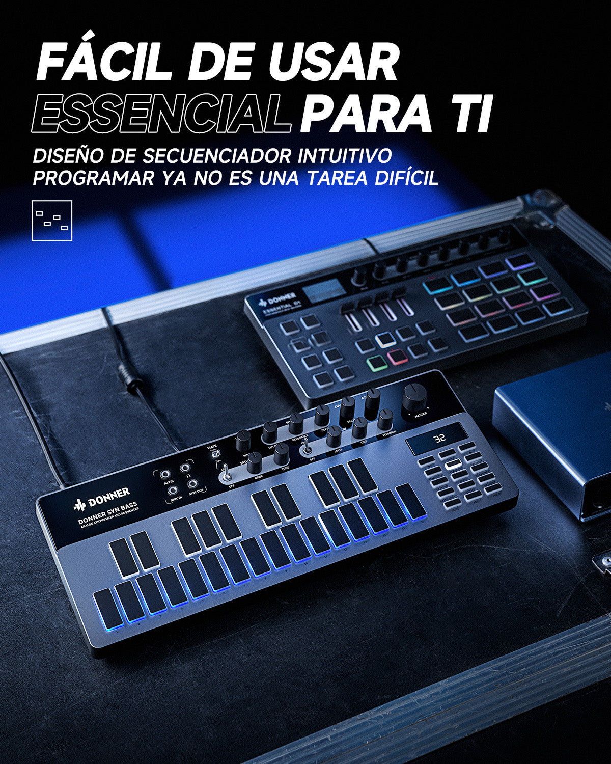 Donner Essential B1 Sintetizador de bajo analógico y secuenciador