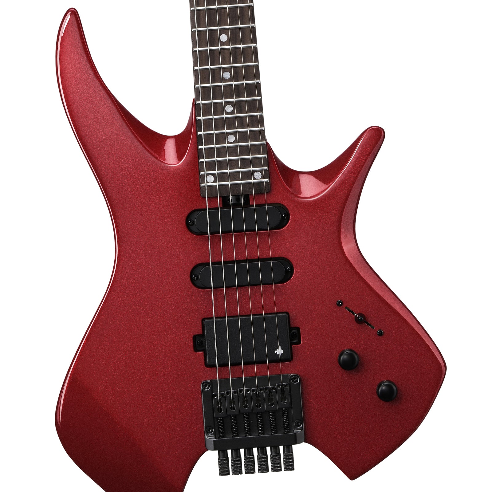 Donner HLX-500 Guitarra eléctrica sin pala-Rojo metalizado##