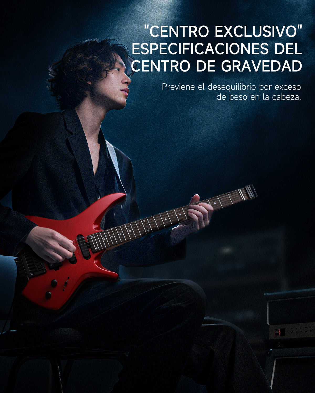 Donner HLX-500 Guitarra eléctrica sin pala-Rojo metalizado##