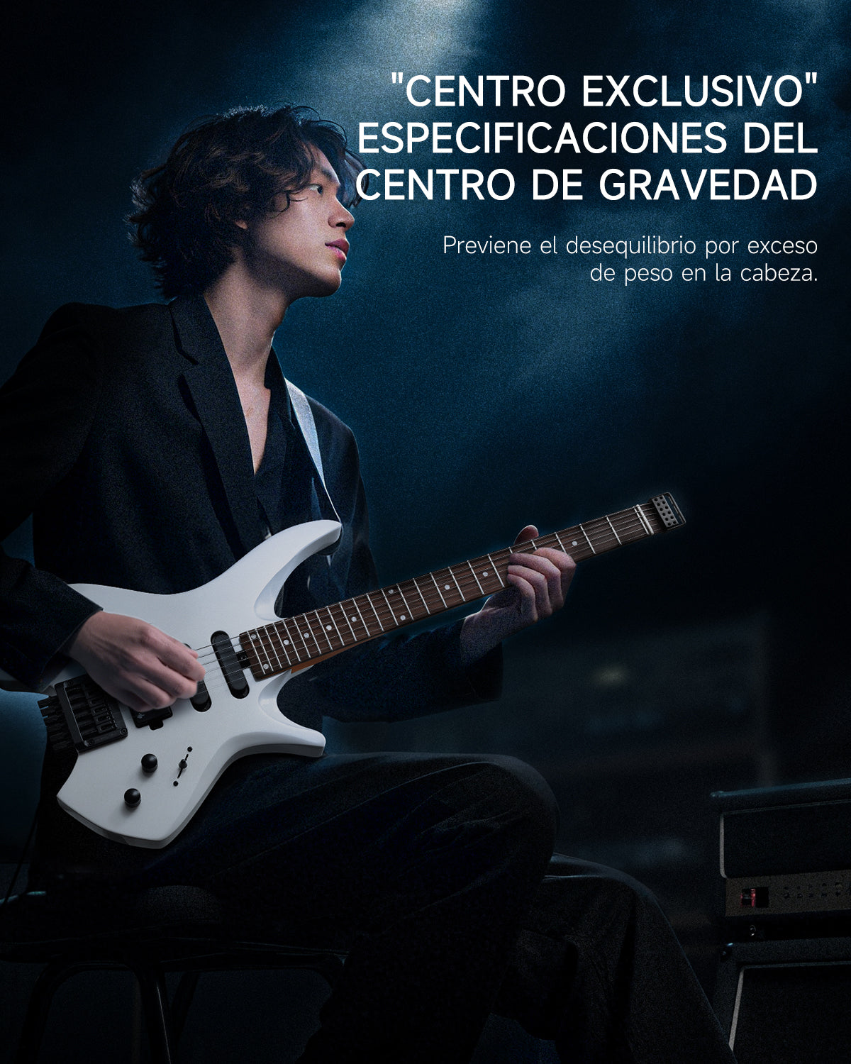 Donner NHL-500 Guitarra eléctrica sin pala-Blanco##