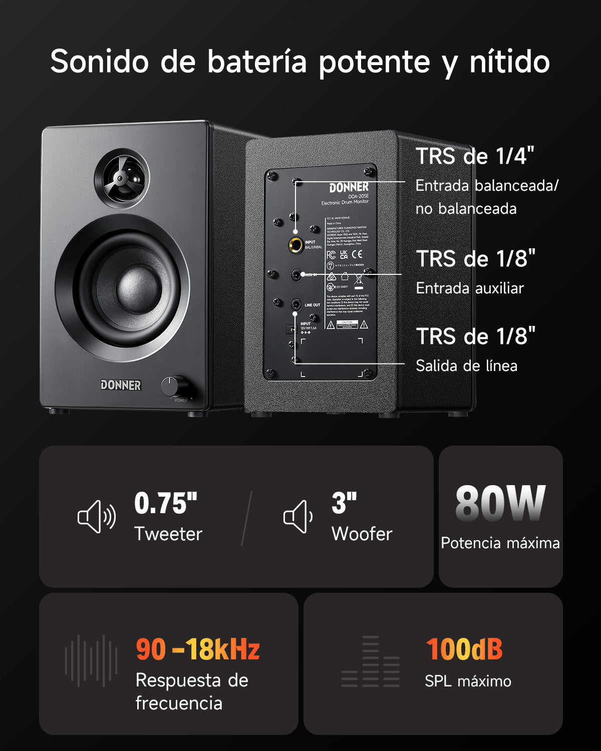 Donner DDA-20SE Altavoz Monitor de Batería