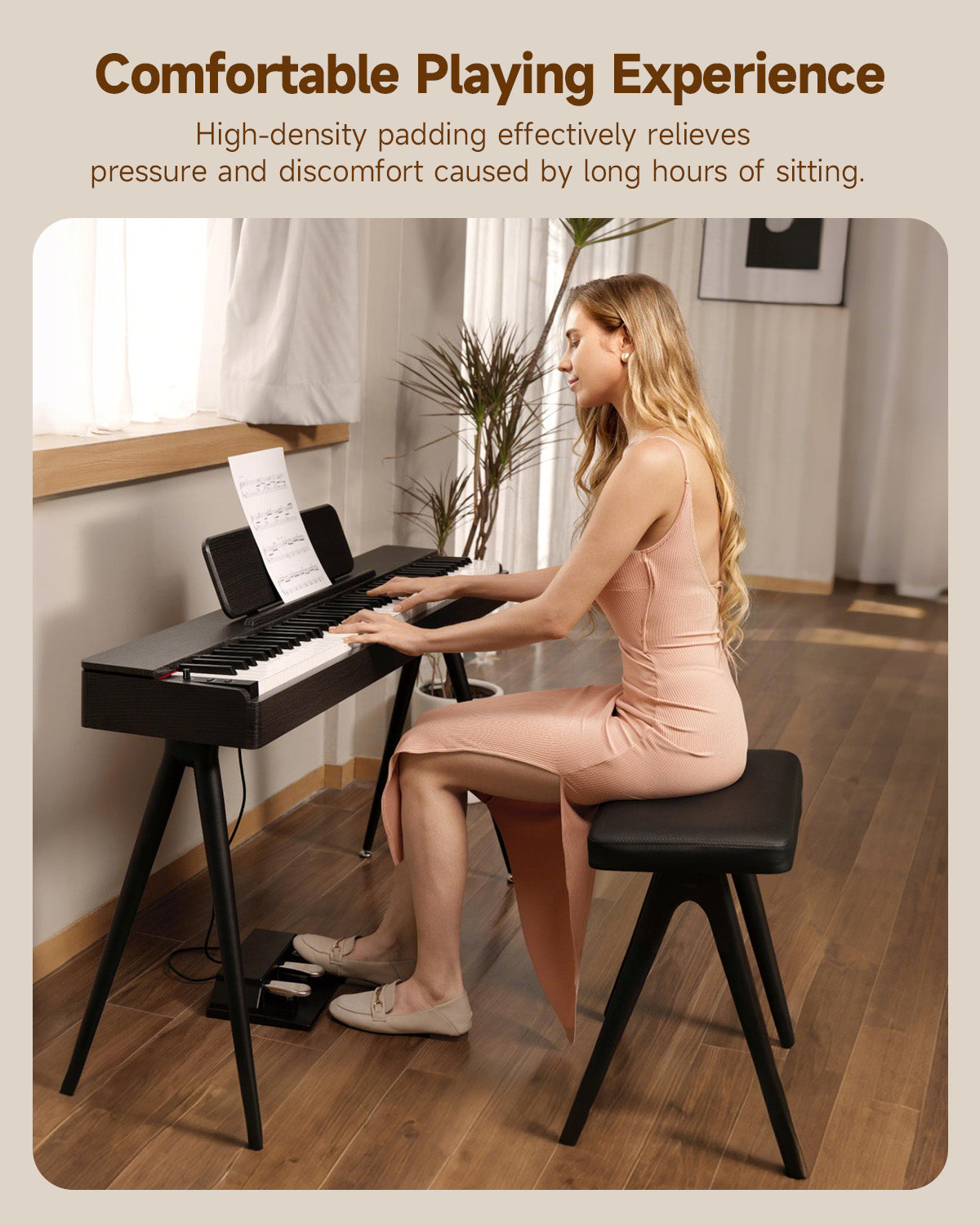 Donner DKB-100 Home Style Banco para piano de madera maciza