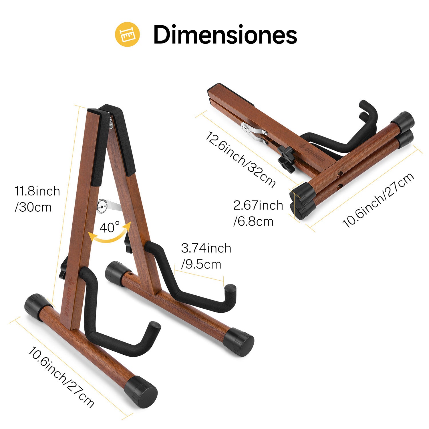 Donner DS-3U Soporte de guitarra de madera