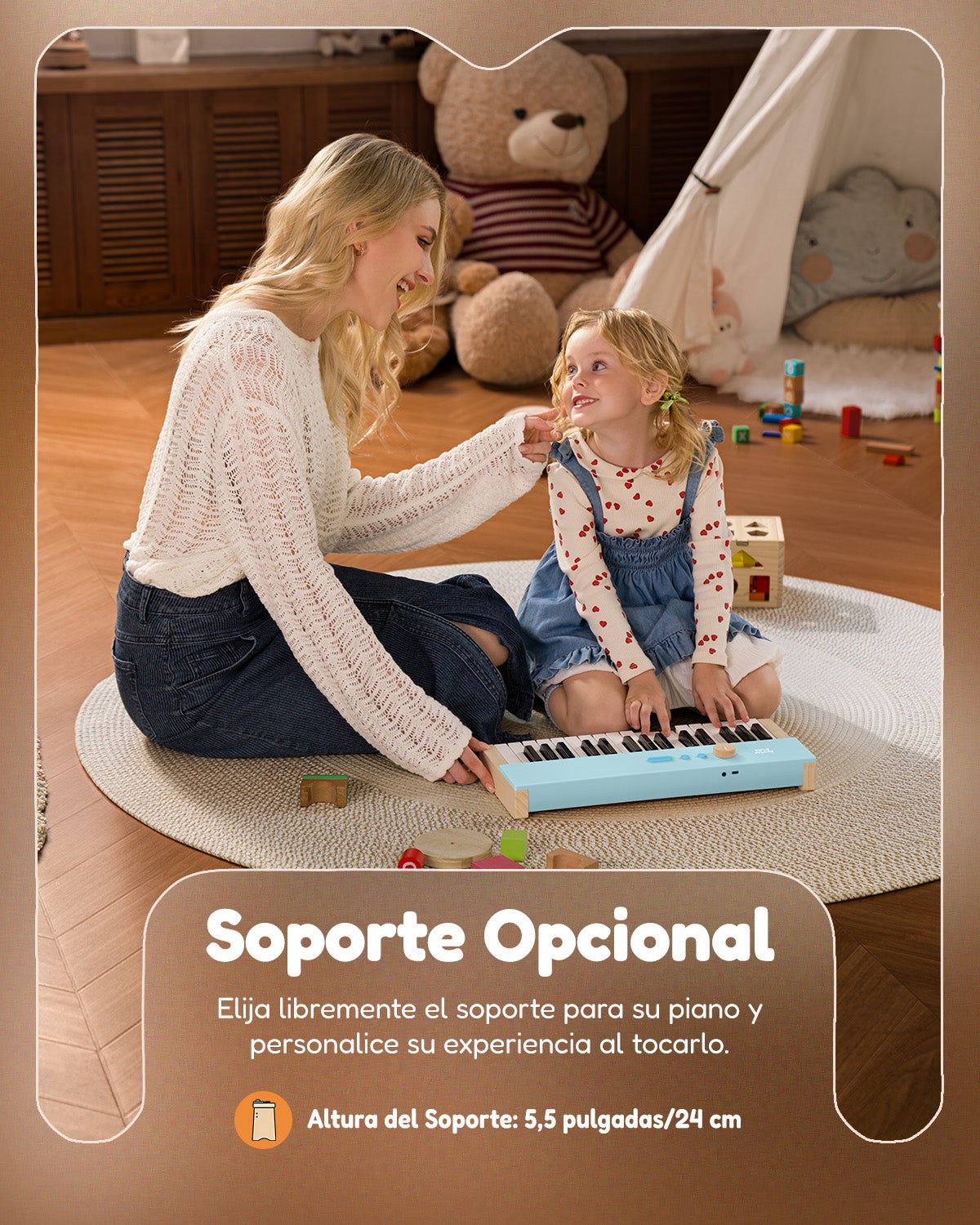 Eastar KIDO V-10 Teclado Electrónico Para Niños 32 Teclas-Azul##