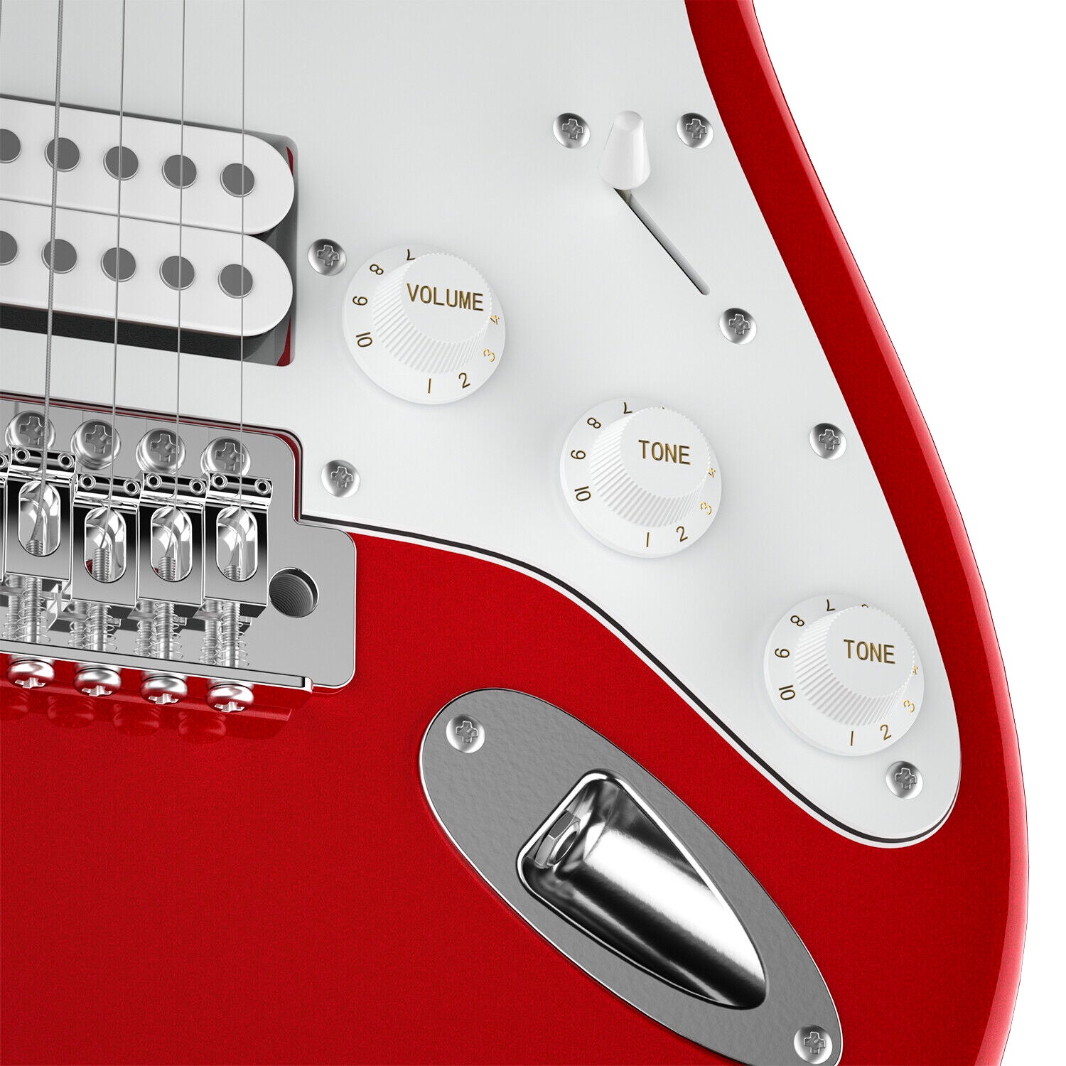 Donner DST-100 Guitarra Eléctrica Tamaño Completo con Amplificador/Bolsa/Afinador Digital/Capo/Tahalí/Cuerdas/Cable/Púas-Roja##