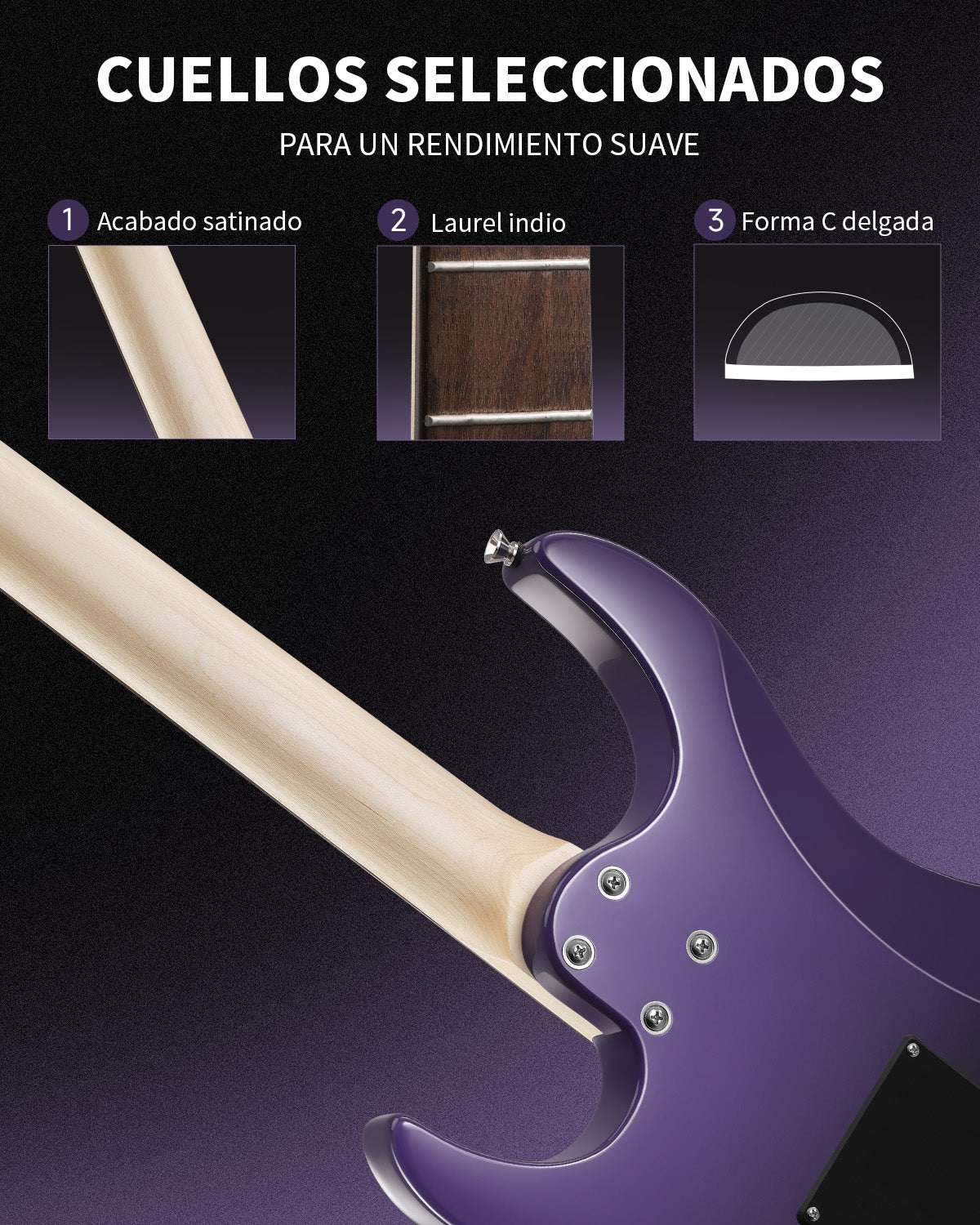 Donner DMT-66 Guitarra Midnight Purple Gradient