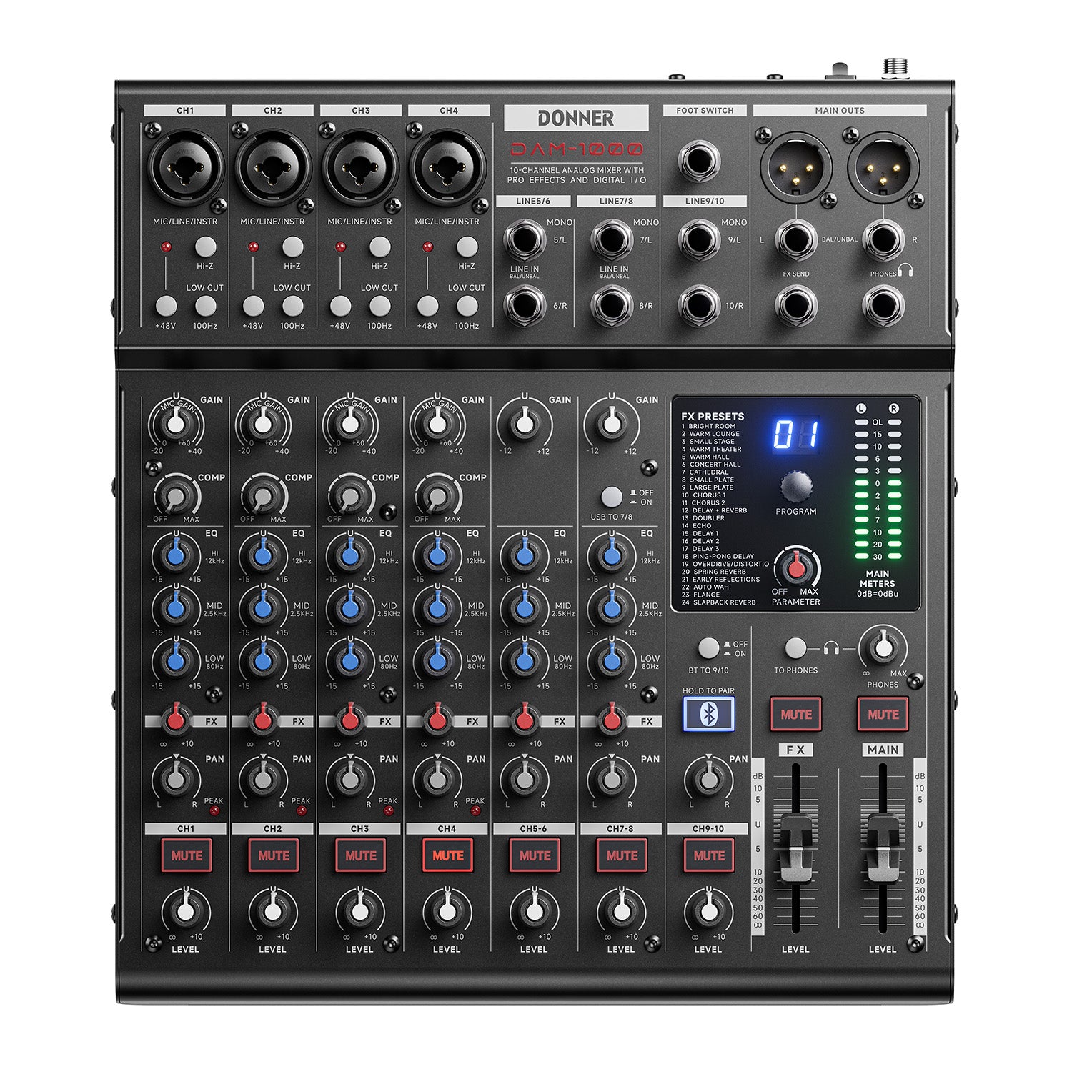 DONNER DAM1000 Mezclador de audio