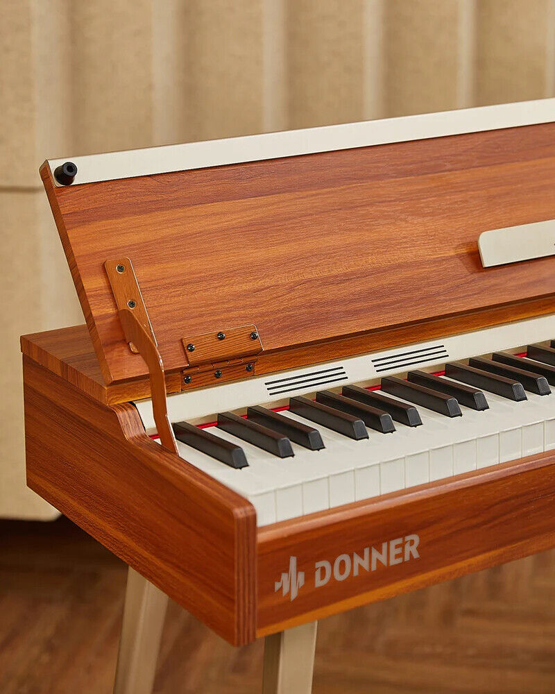 Donner DDP-80 PLUS Piano vertical digital de madera contrapesado de 88 teclas con tapa de 3 pedales