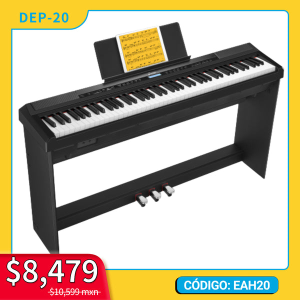 Donner DEP-20 de 88 Teclas Piano Digital Desmontable Pesadas con teclado ponderado y soporte de muebles, 3 pedales